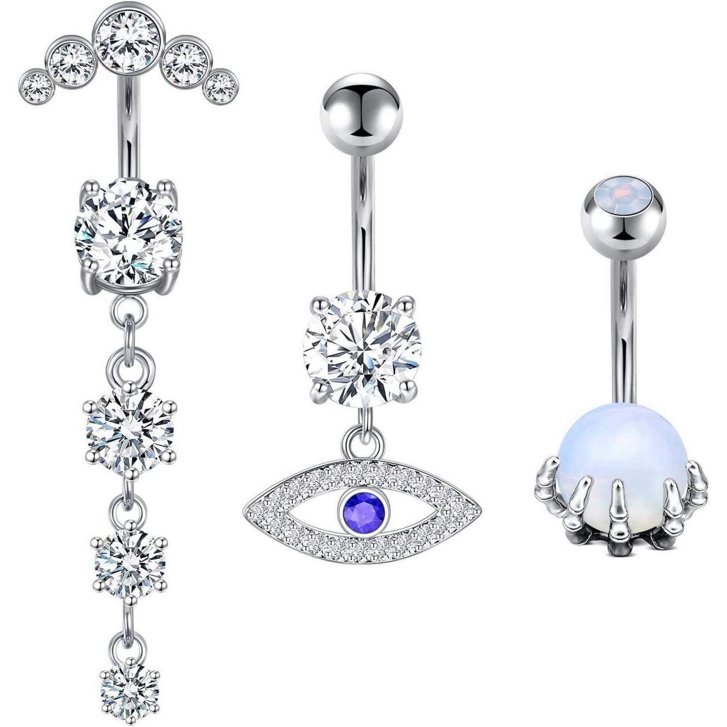 Bauchnabelpiercing 14G Bauchnabelpiercing Set Chirurgischer Edelstahl Nabelring Schmuck