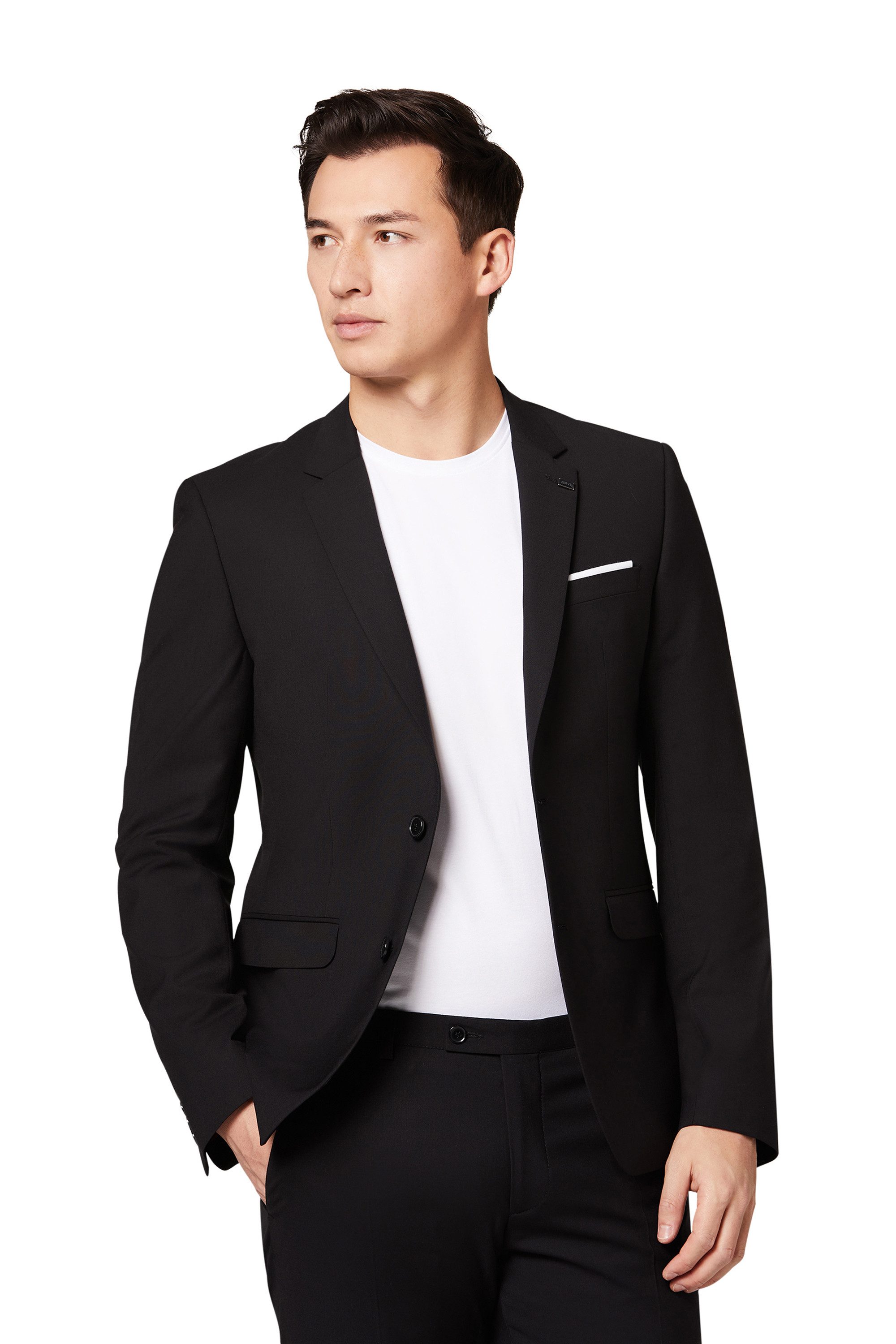 Digel Anzugsakko Nate (1-tlg., Mischgewebe) Abnehmbarer Revers-Pin