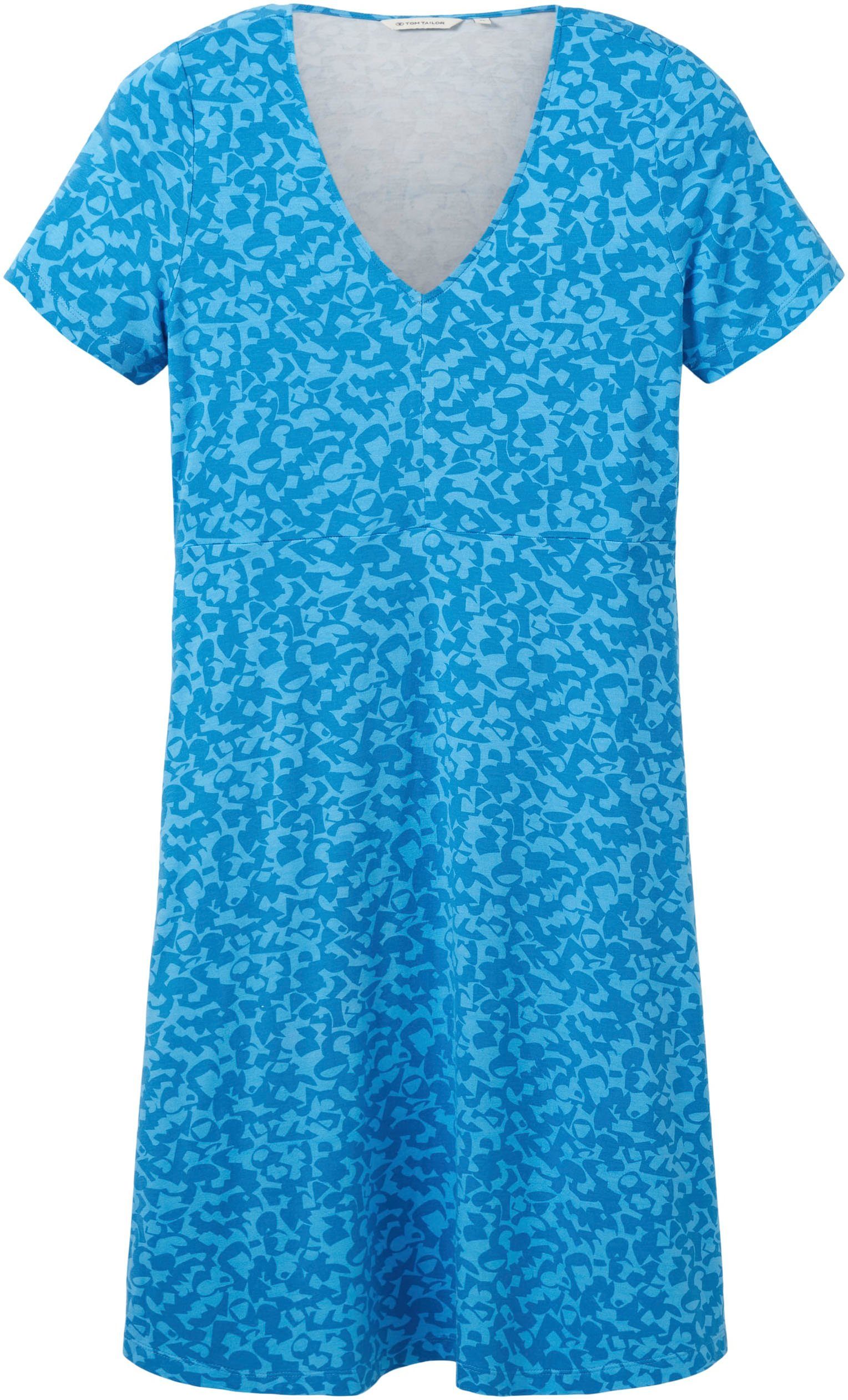 TAILOR Allover-Druck TOM geo modischem Jerseykleid mit blue