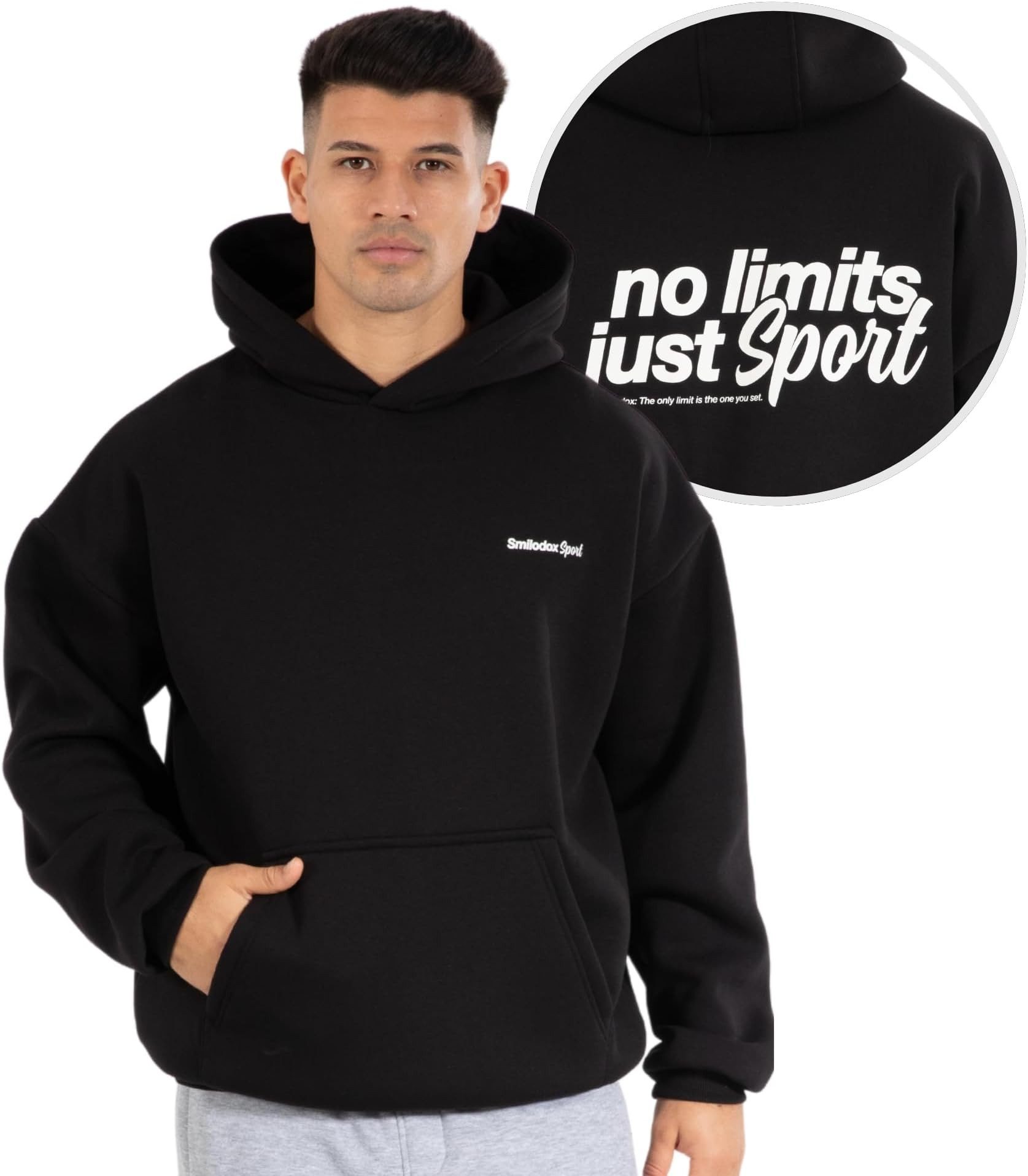 Smilodox Hoodie Fortes, Oversize Kapuzenpullover mit großem Back Print, Swe günstig online kaufen