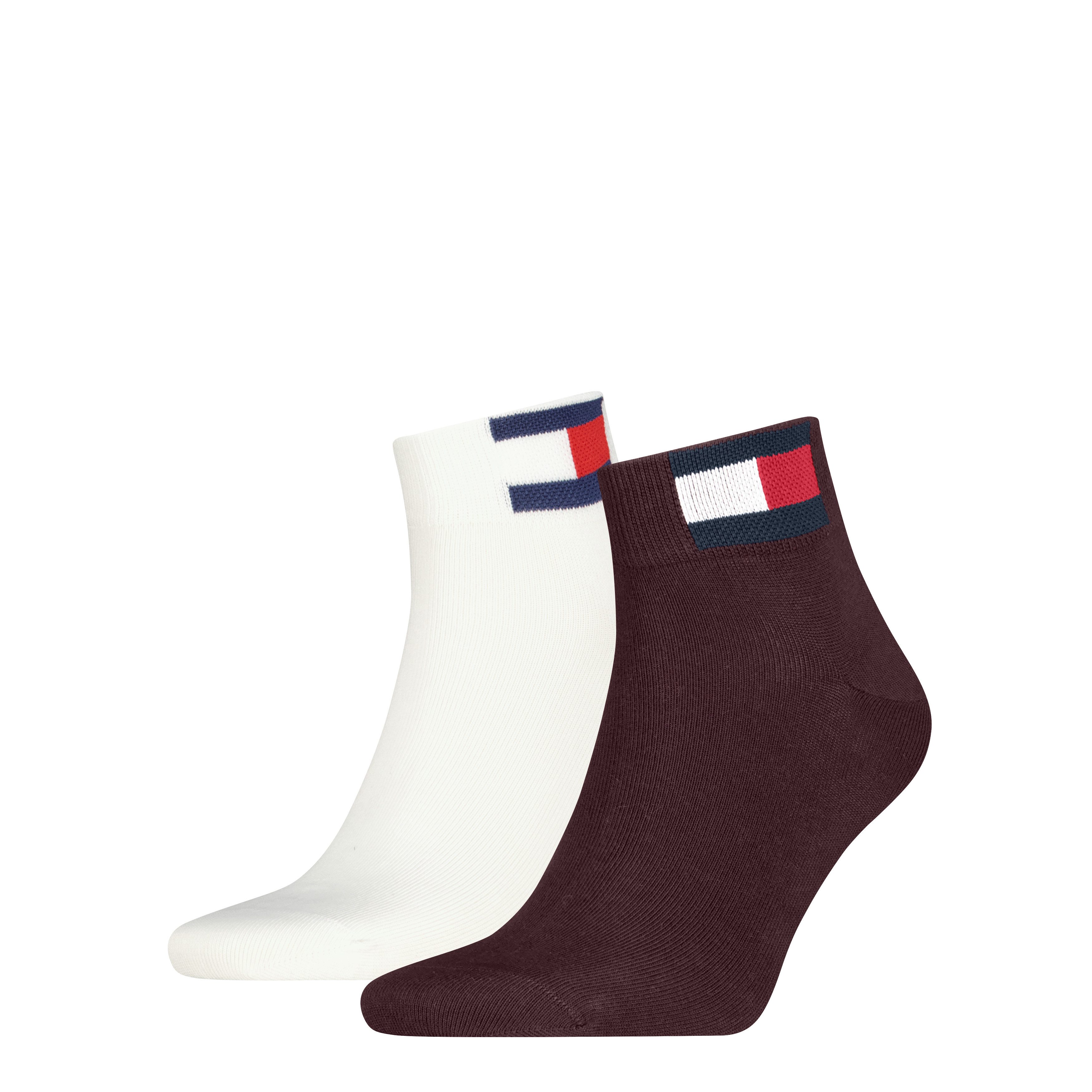 Tommy Hilfiger Kurzsocken TH UNI TJ QUARTER 2P FLAG (2 Paar) Verstärkte Ferse und Spitze für zusätzliche Strapazierfähigkeit
