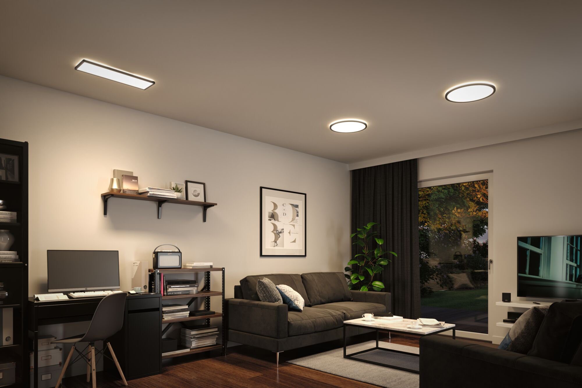 Paulmann LED Panel Atria Shine 4000K IP20 eckig, LED fest integriert, Neutralweiß, Backlight