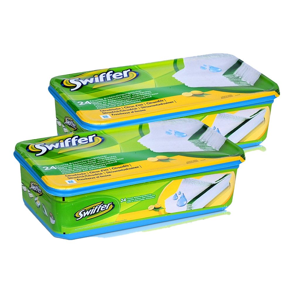 Swiffer 2x 24Swiffer Wet Wischtuecher48er Fussbodenreinigung Fussbodenreiniger (2-St. 2 mal 12 Stück)