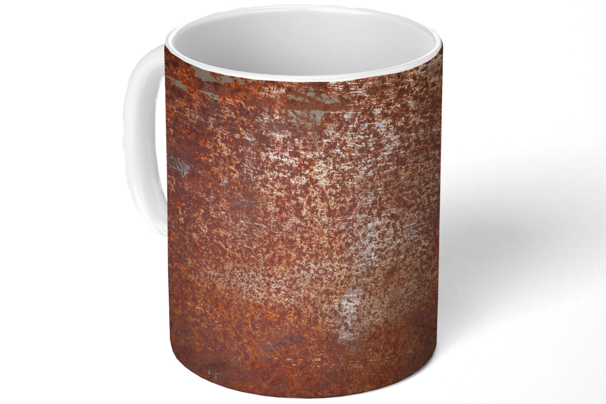 Keramik, Geschenk - Bronze - Struktur, Stahl Tasse Kaffeetassen, Teetasse, Rost MuchoWow Becher, - Teetasse,