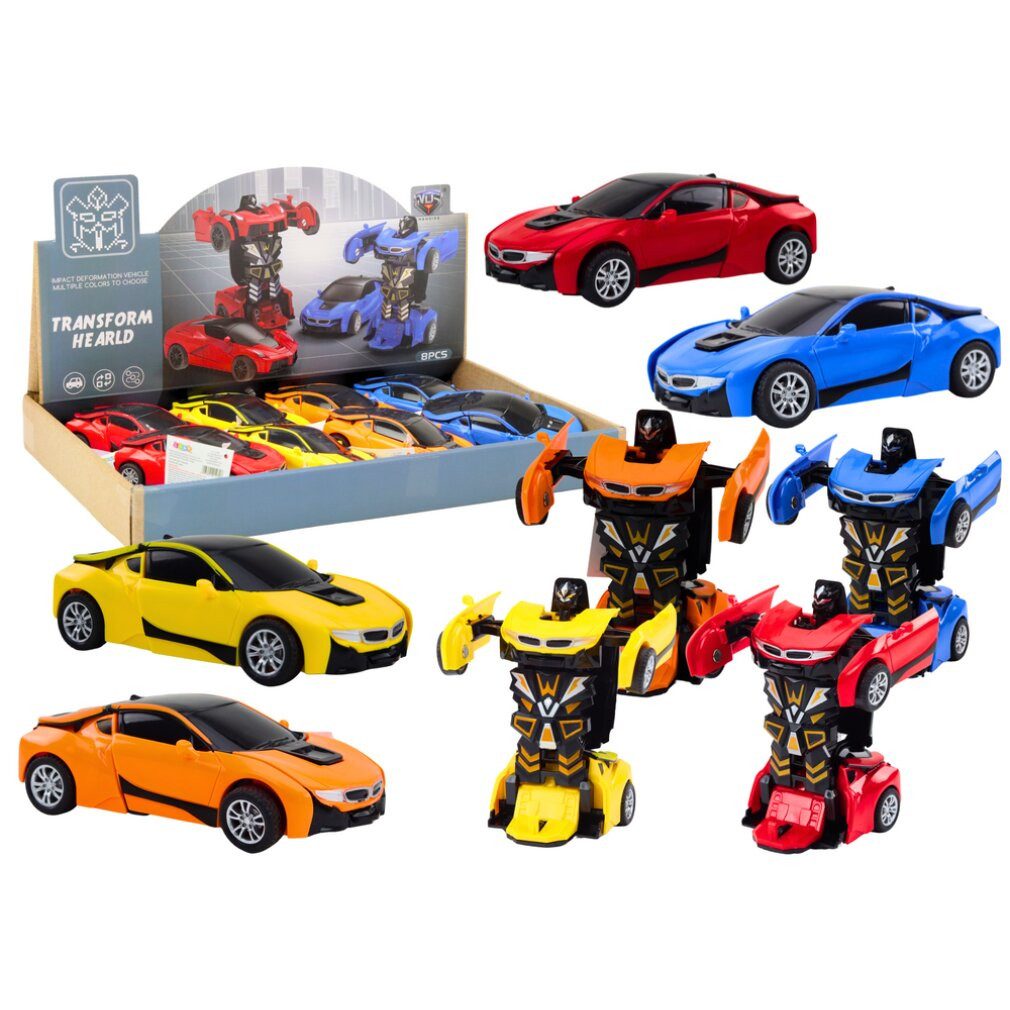 LEAN TOYS Spielzeug-Boot Auto Roboter 2in1 Roboter 4 Farben