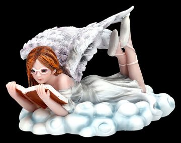 Figuren Shop GmbH Fantasy-Figur Engel Figur - Anja liest Buch auf Wolke - Fantasy Dekofigur Dekoration