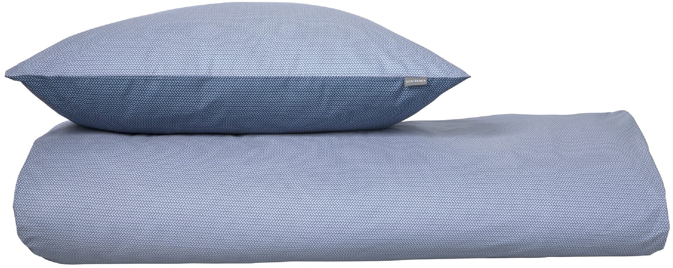 Schiesser Bettwäsche Silva in einem simplen Minimaldessin in angesagter Strickoptik, Renforcé, 2 teilig, MADE IN GREEN by OEKO-TEX®