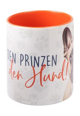 United Labels® Tasse Hunde Tasse - Mops Vergiss den Prinzen Keramik Weiß Orange 320 ml, Keramik