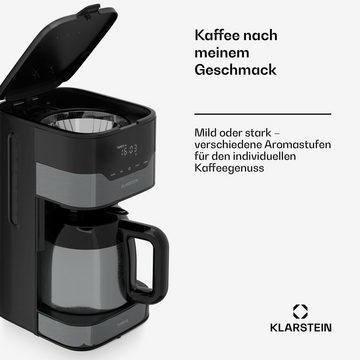 Klarstein Filterkaffeemaschine Arabica, 1.2l Kaffeekanne, mit thermoskanne Touch LCD Timer 12 Tassen 1,2L