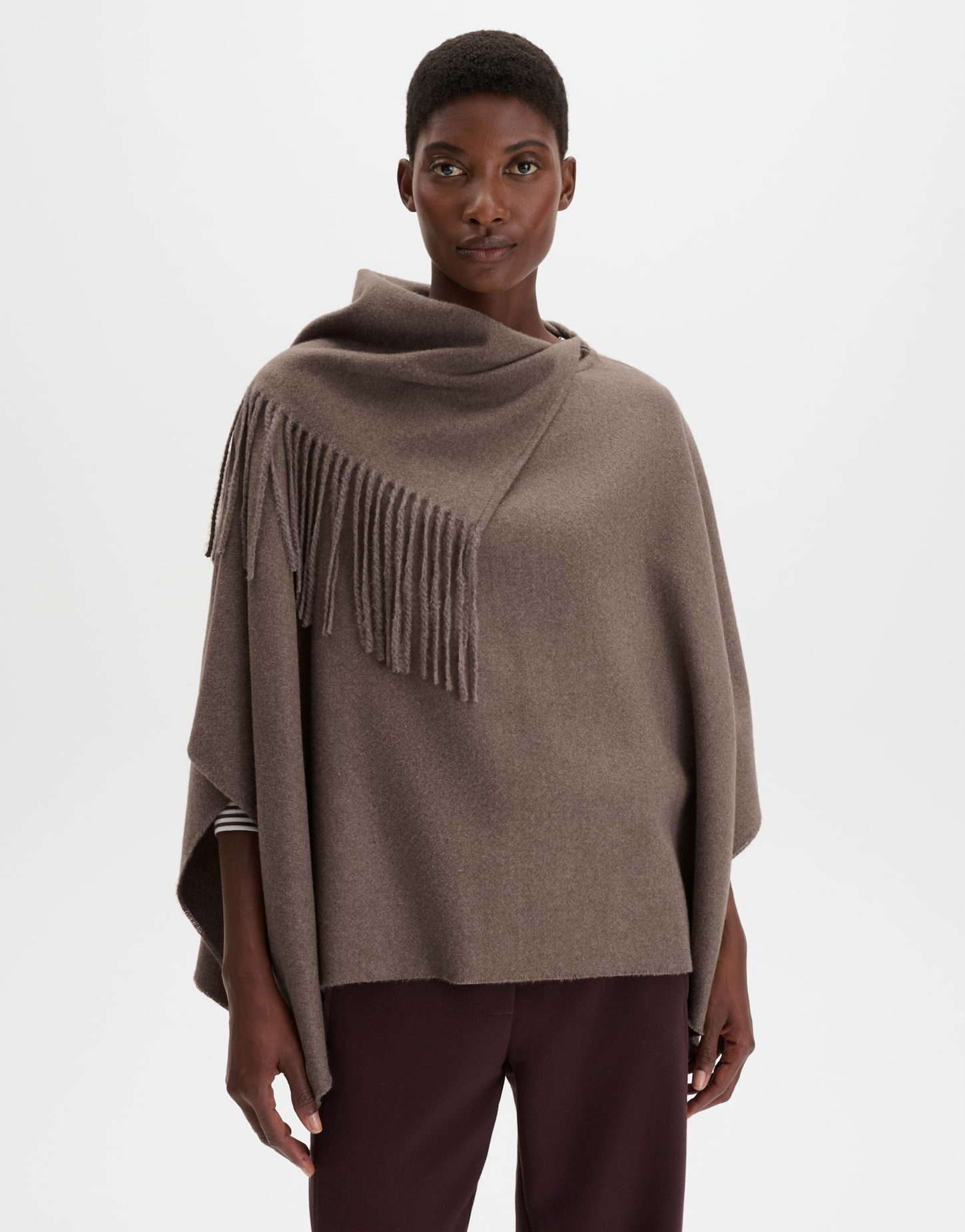 someday Poncho Birula cape aus weich fließender Webware Quadratische Form mit weich fließendem Fall zum Drapieren
