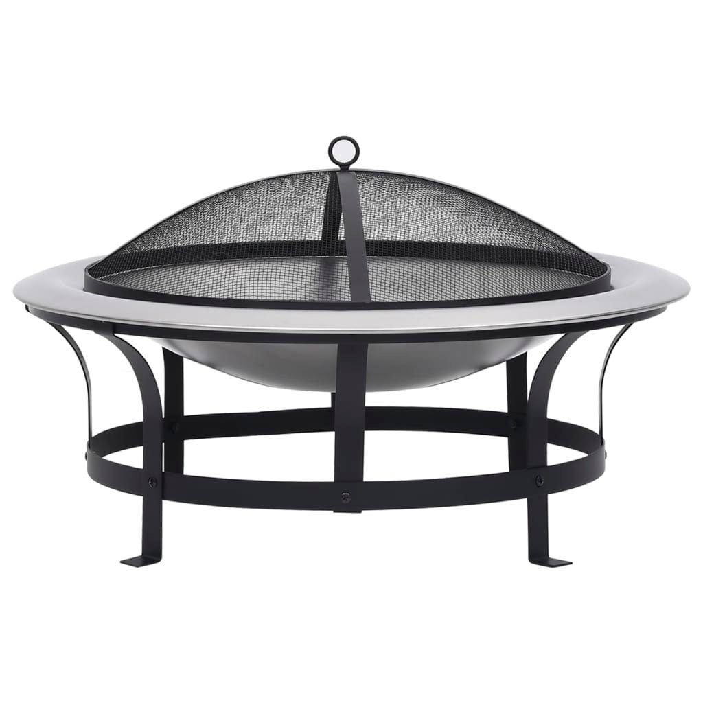 vidaXL Feuerschale »GartenFeuerschale mit Grill Edelstahl 76 cm