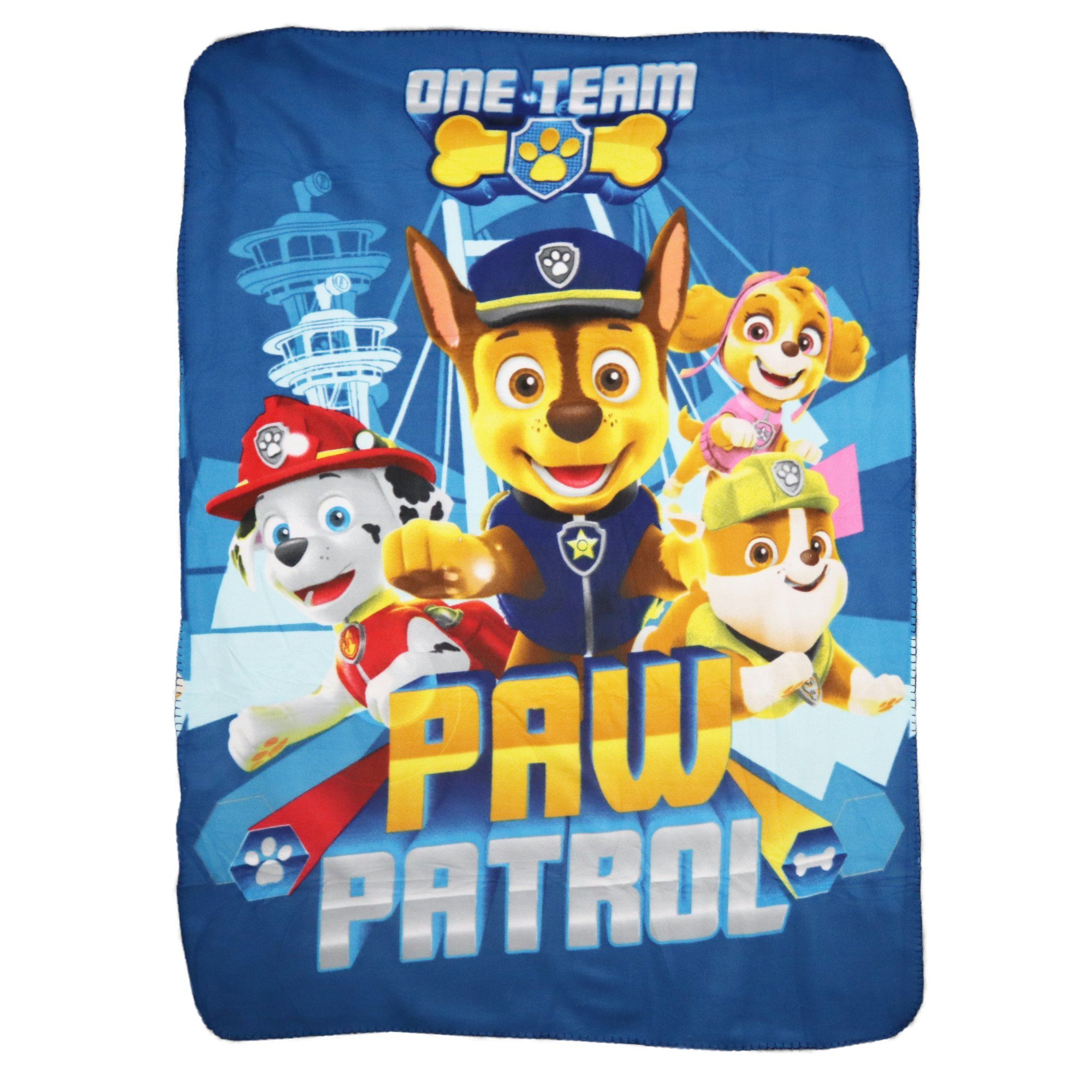 Kinderdecke Paw Patrol Chase Kinder Jungen Fleecedecke, PAW PATROL, leichte Kuscheldecke 100x140 cm