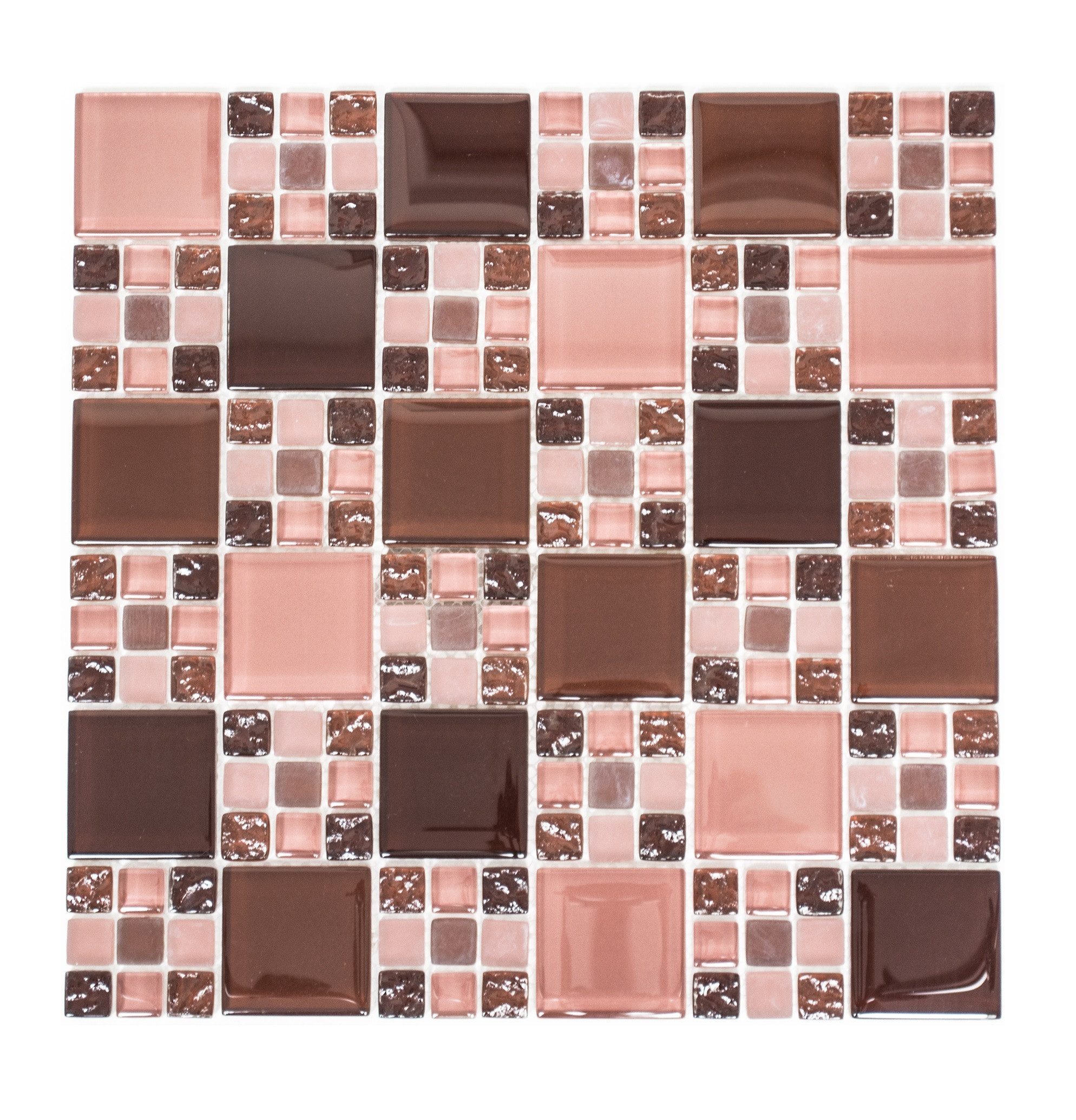 Mosani Mosaikfliesen Glasmosaik Mosaikfliesen bordeau rose braun beige Bordüre