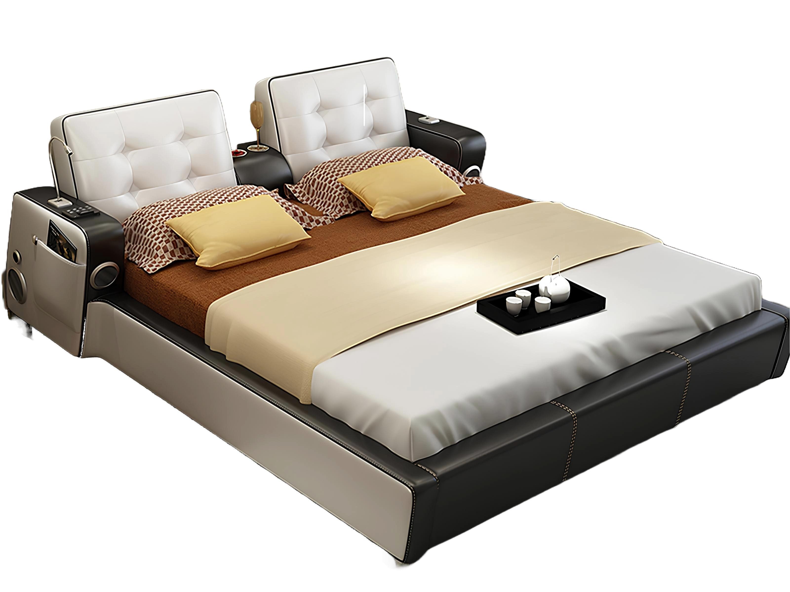 JVmoebel Multimediabett Multifunktionales Bettgestell in modernem Design aus Holz (1-tlg., 1x Bett), Made in Europa
