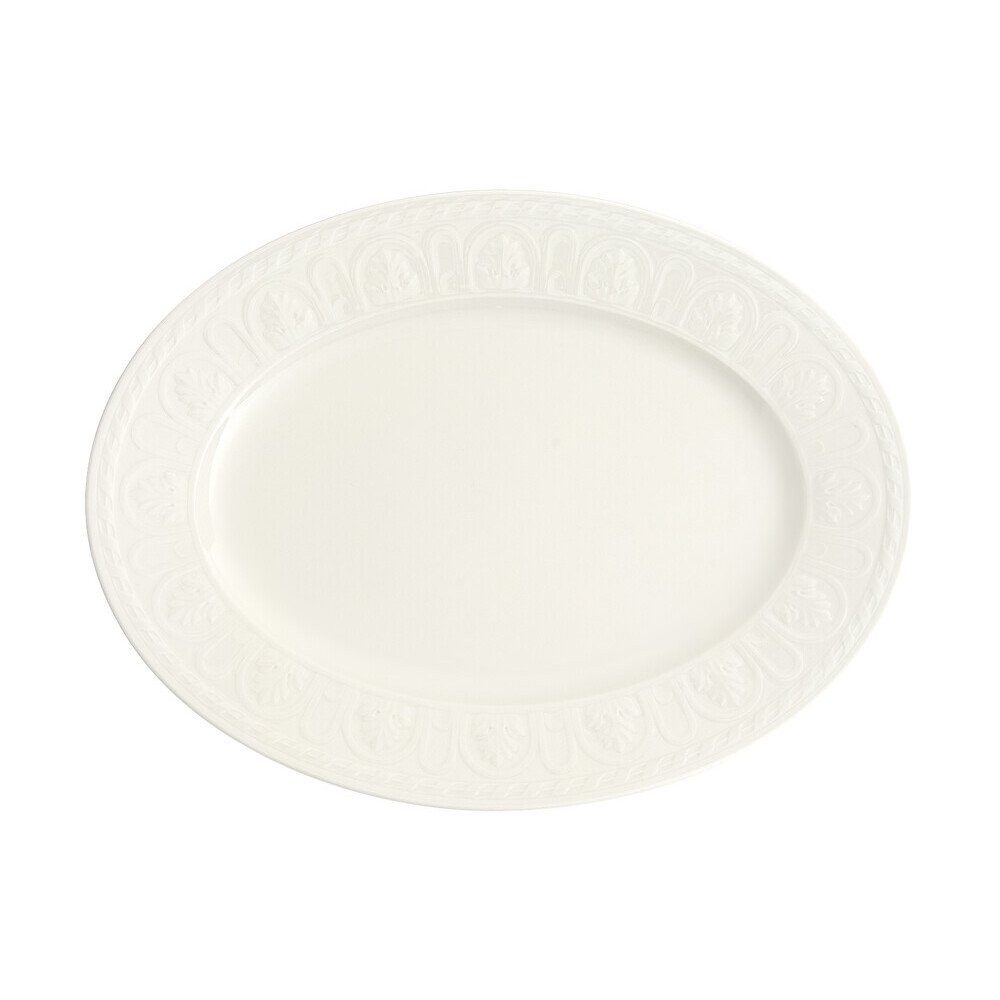 Villeroy & Boch Servierplatte Servierplatte 40x30 cm Cellini, Premium Porcelain, (1-tlg), Servierplatte, Servierteller, Tafelplatte, Premium Porcelain, weiß