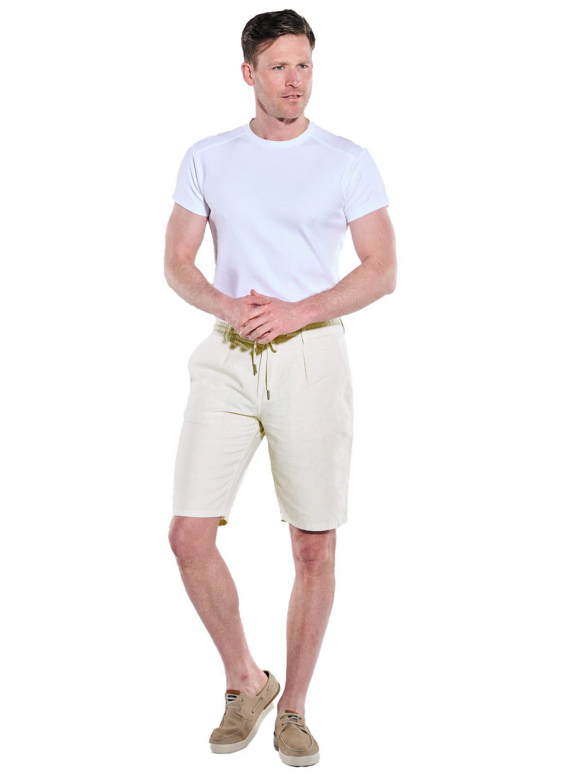 Engbers Bermudas Herren Chino-Bermuda mit Tunnelzug, Hellgrau