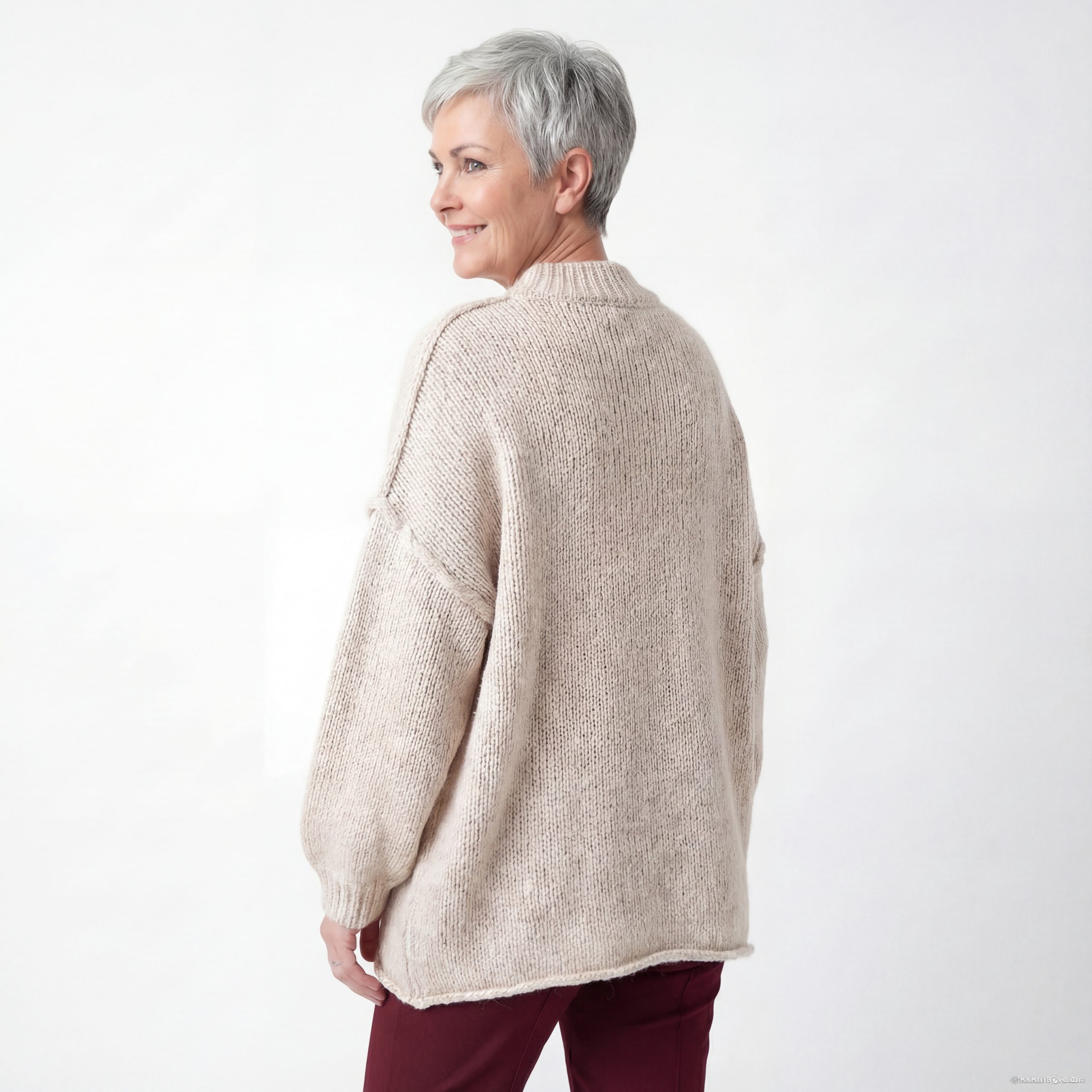 OriginalYou Strickpullover Damen Softstrick Pulli mit Mock Neck Kragen moderner Halb Kragen
