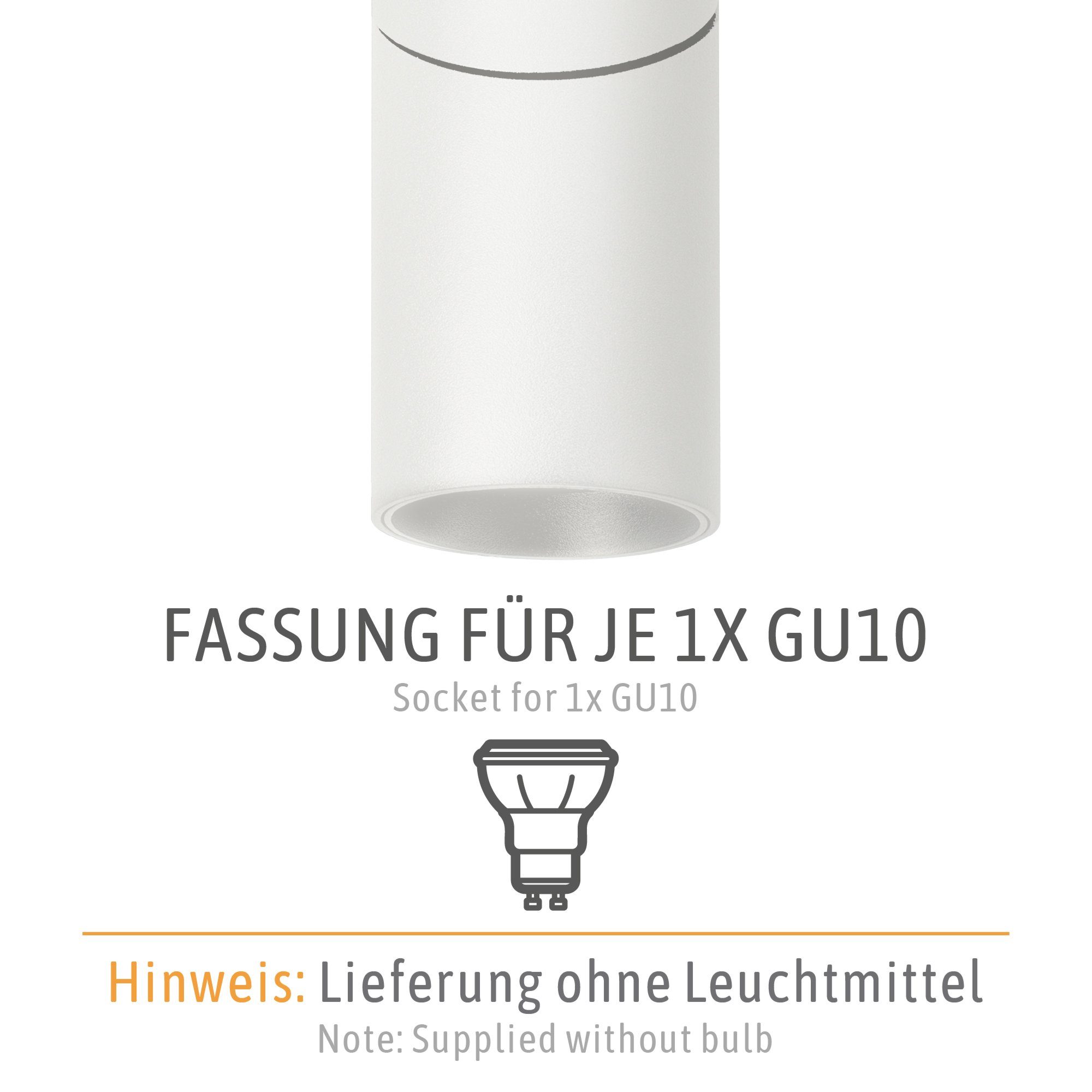 SSC-LUXon Aufbauleuchte Schwenkbare Aufbauleuchte TOBI-L in weiss fuer Decken & Waende