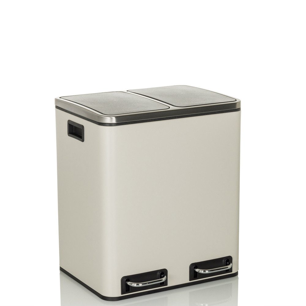 hjh OFFICE Мусорные урны Мусорные урны Clean 9 Stahlblech, Mülltrennsystem Küche mit 2 Fächern, Abfalleimer 2 x 15L (30 Liter)