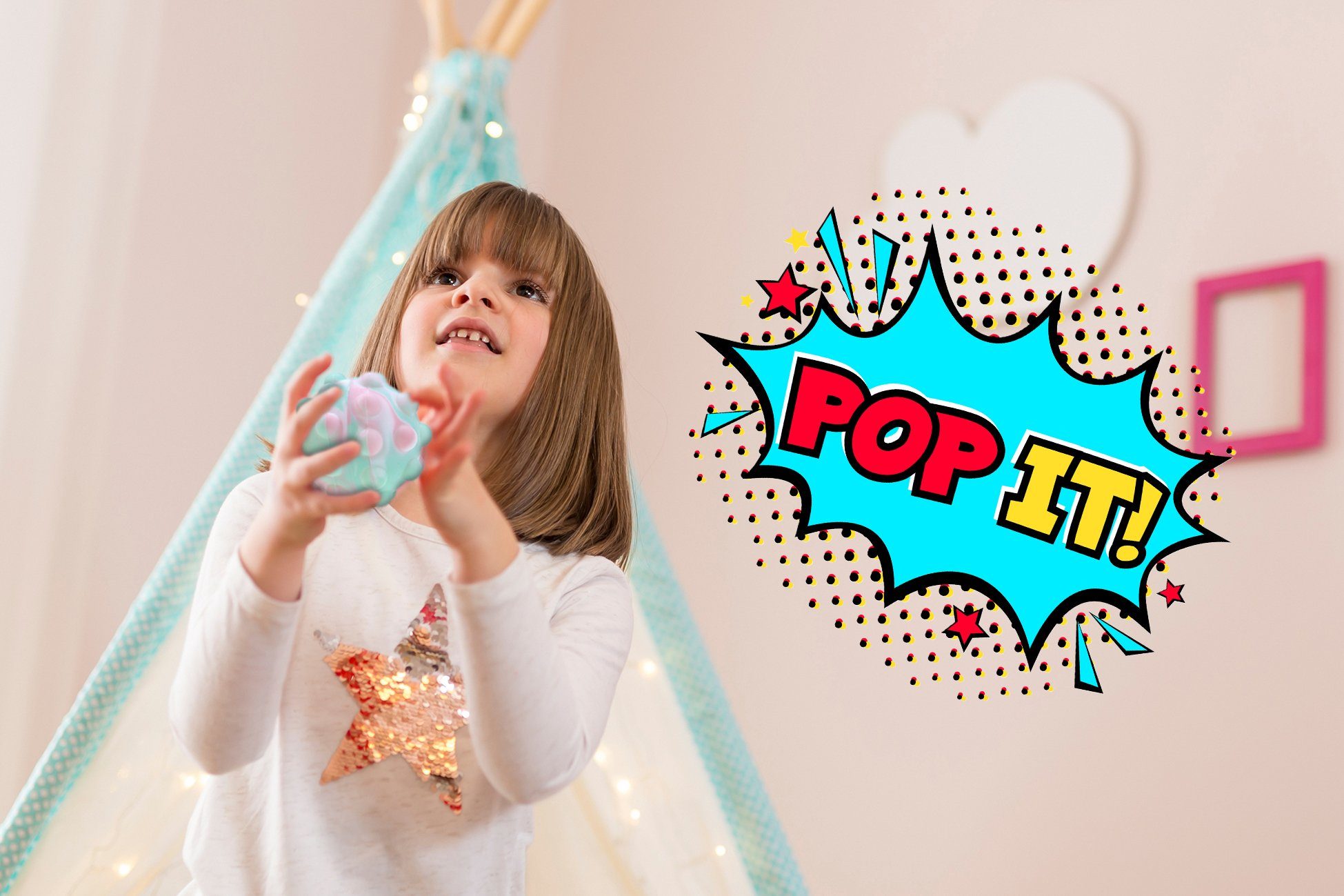 ELLUG Spielball 4er Set Pop it Ball in Farben Ø7cm, Antistressball Spielzeug