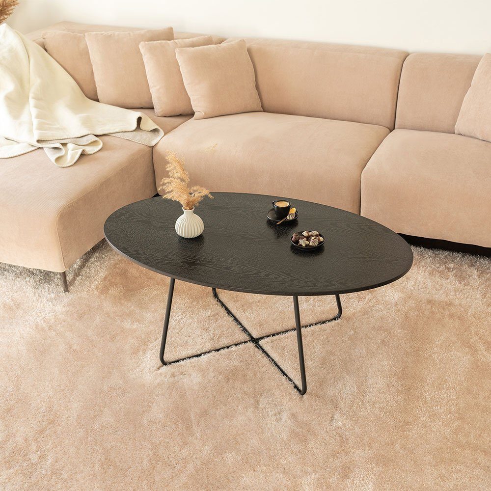 HOME DELUXE Couchtisch Oval NOVARIS, 110 x 66 x 47 cm Wohnzimmertisch, Sofatisch