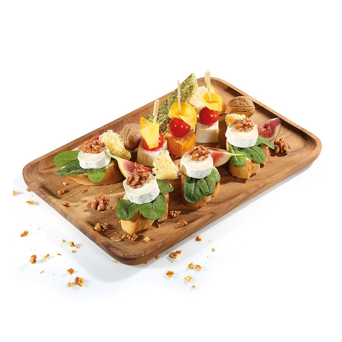 ZASSENHAUS Snackschale Snackplatte Akazie 35,5 x 23,5 cm, Akazie