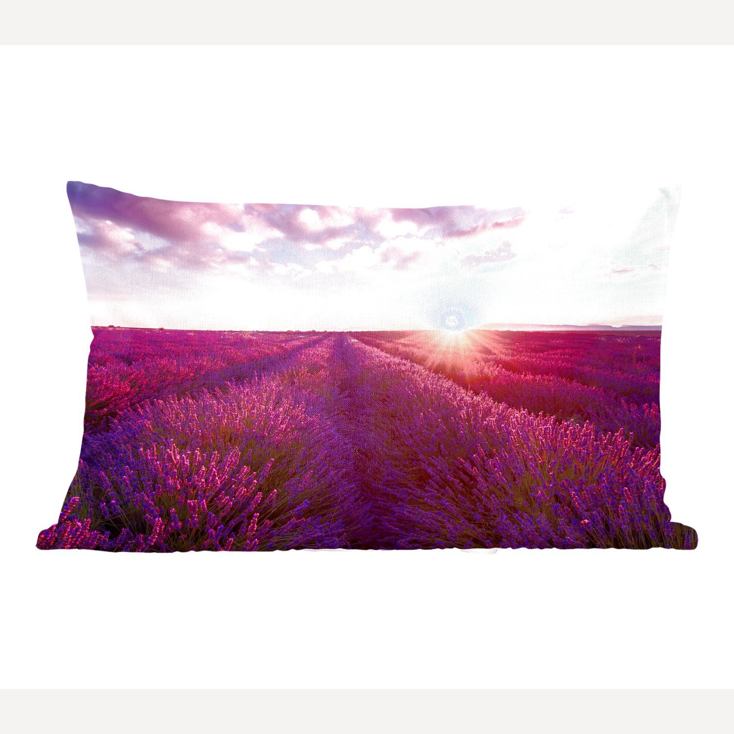 MuchoWow Dekokissen Lavendel - Blumen - Frankreich, Wohzimmer Dekoration, Zierkissen, Dekokissen mit Füllung, Schlafzimmer
