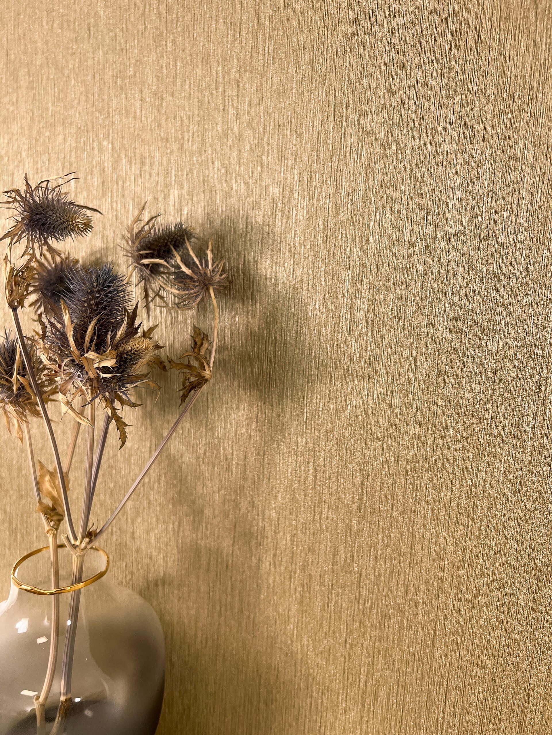 Newroom Vliestapete, Gold Tapete Modern Unifarbe günstig online kaufen