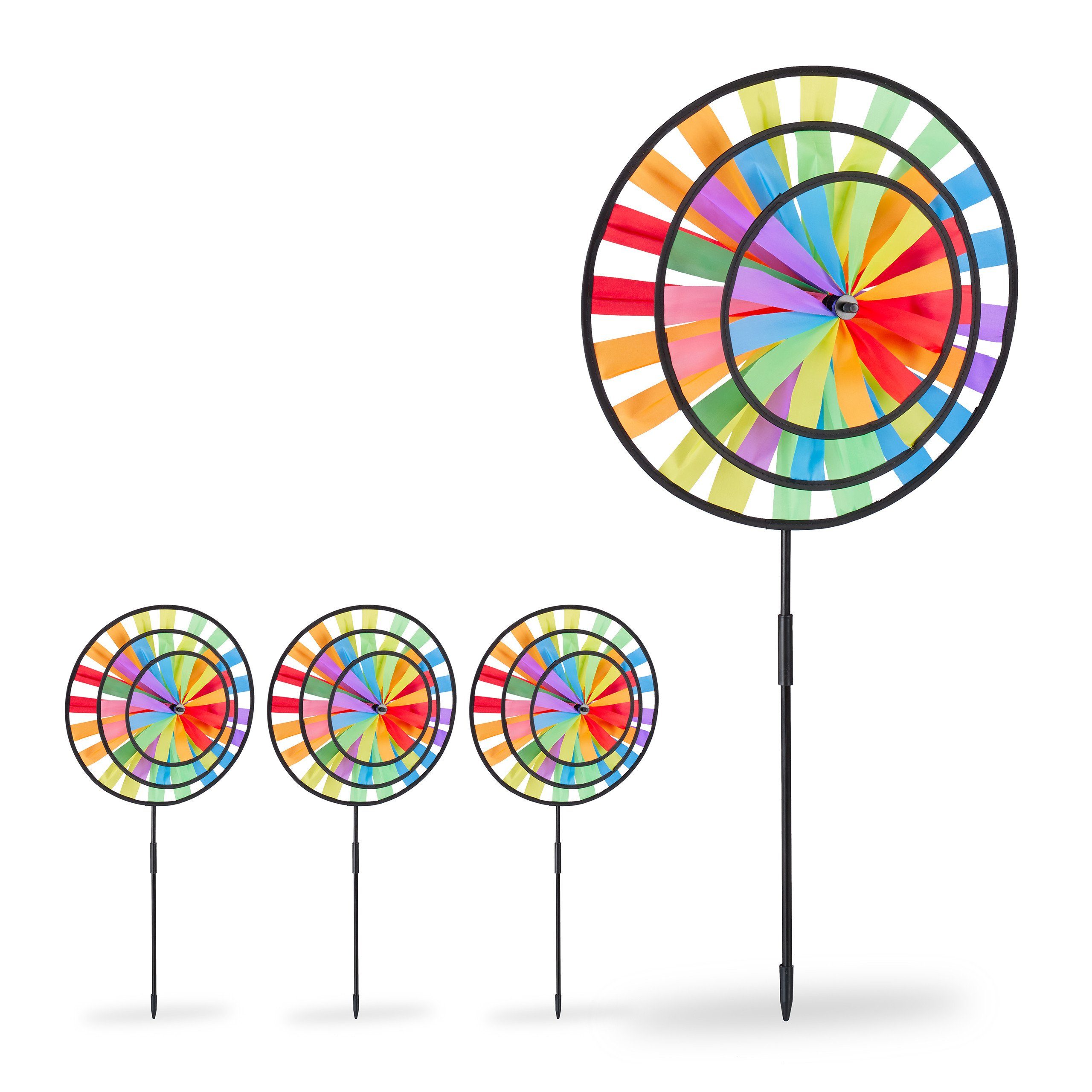 Windrad 4 x Windrad Regenbogen