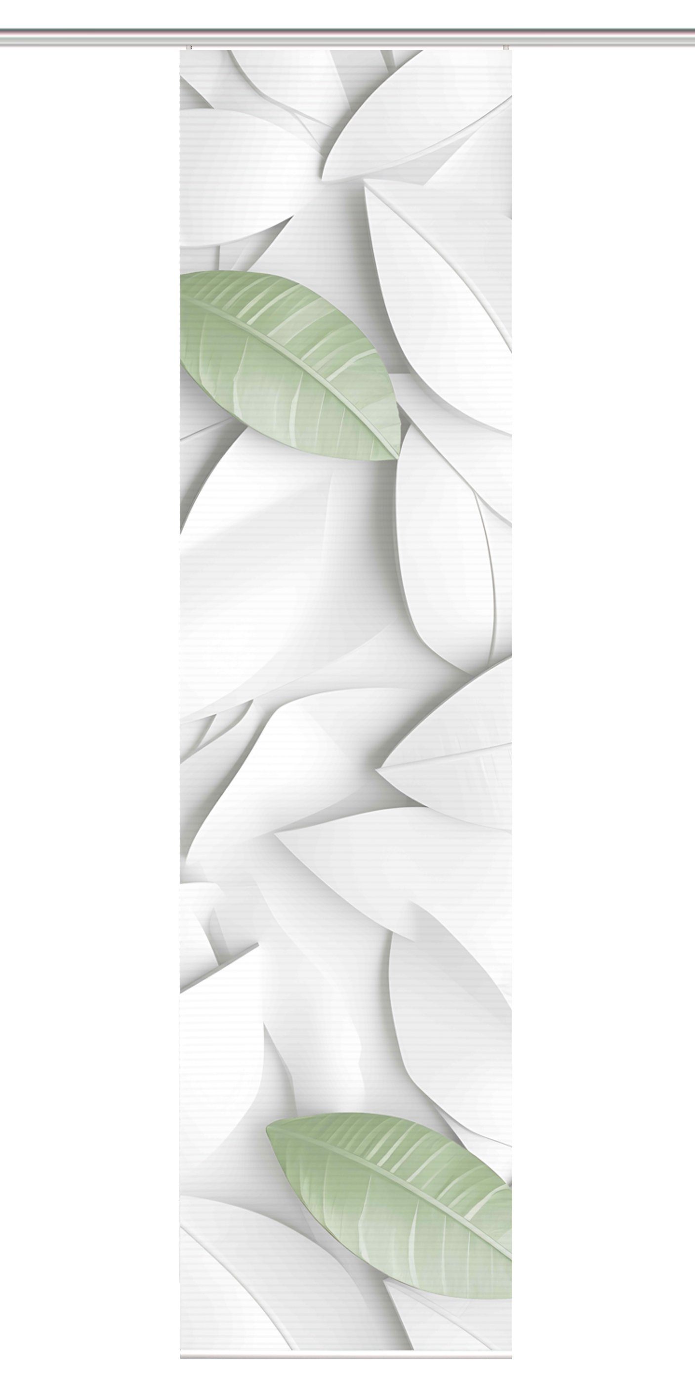 HOME in green Schiebegardine HIG LISON Schiebegardine recyceltes Polyester, 245x60 cm, Blättermotiv (1 St), 100% Polyester