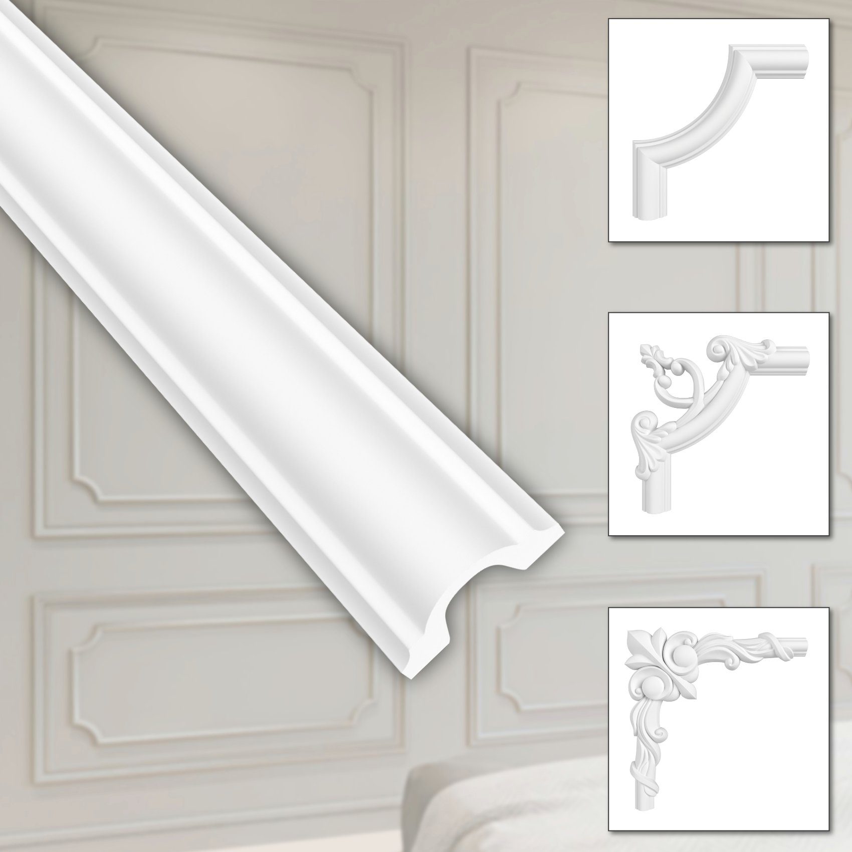 Hexim Zierleiste HCR501, 10 Meter / 5 Leisten, HEXIM Stuckleisten aus HDPS günstig online kaufen