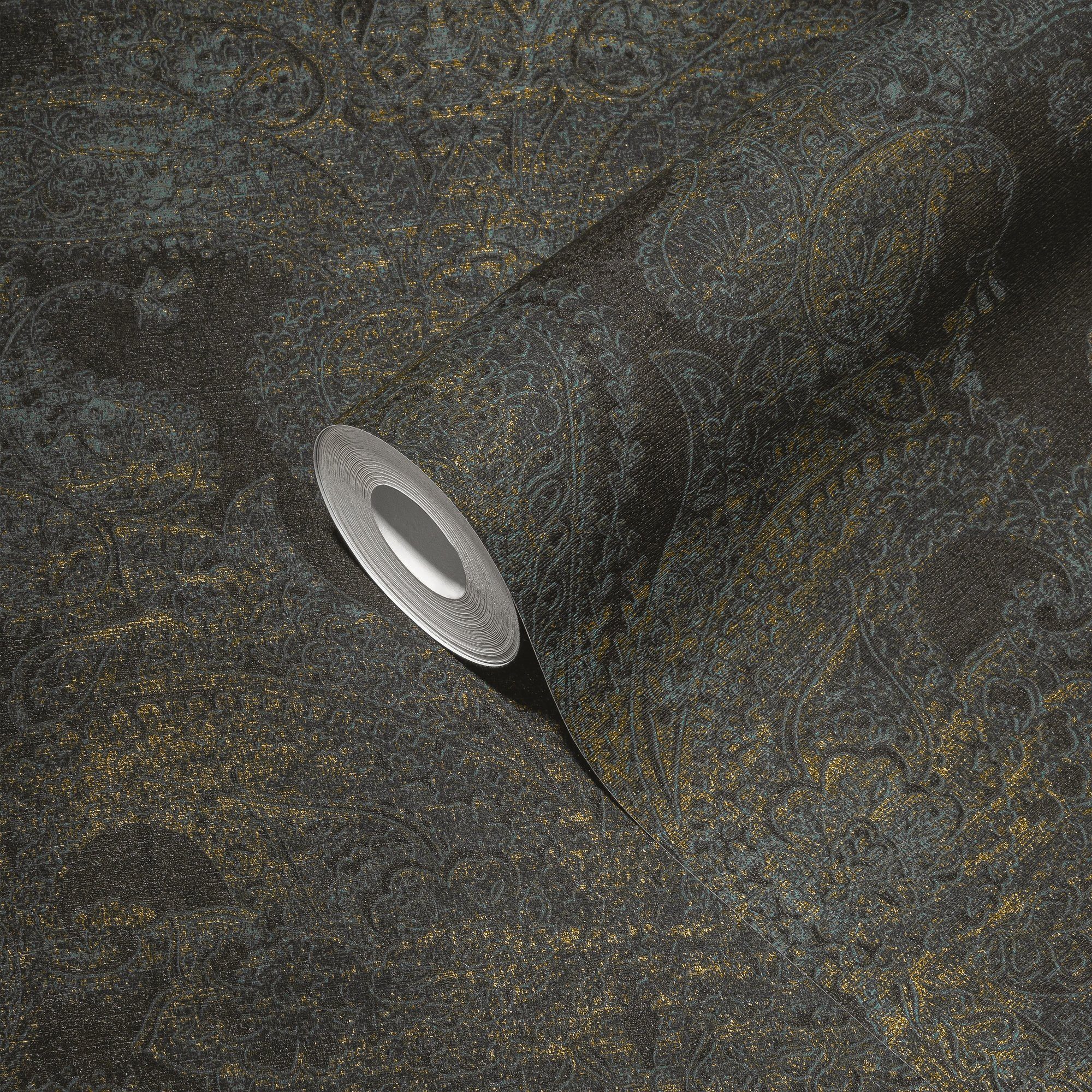 living walls Vliestapete Metropolitan Stories. Travel Styles. Tapete mit Ornamenten, leicht strukturiert, gemustert, matt, neutral, (1 St), Ornament-Tapete Klassisch Elegant Vintage-Optik Barock Tapeten modern