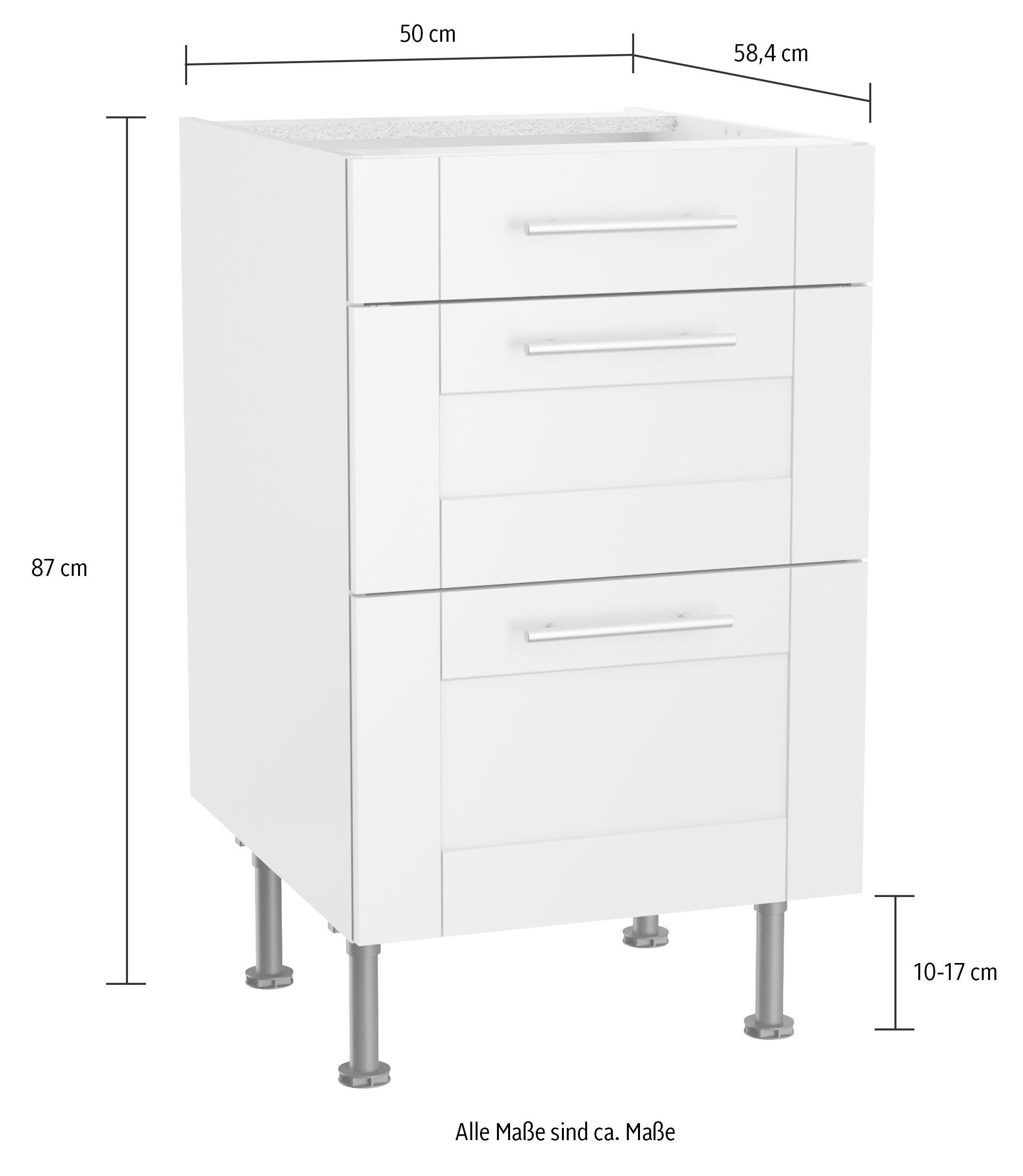 Ahus hellgrau hellgrau cm Unterschrank | matt/hellgrau 50 OPTIFIT Breite