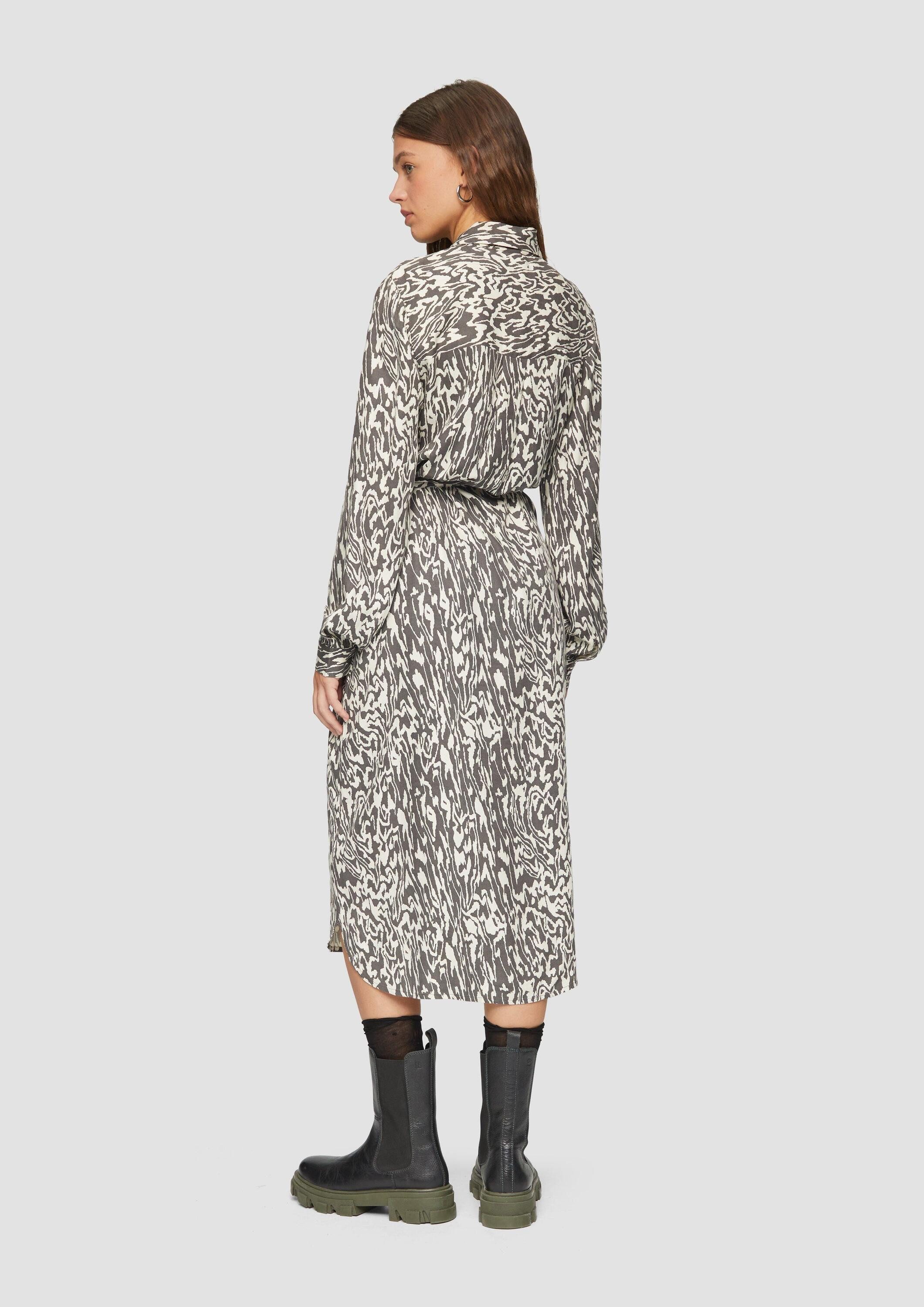 QS Midikleid Kleid Langes Kleid mit All-Over-Print