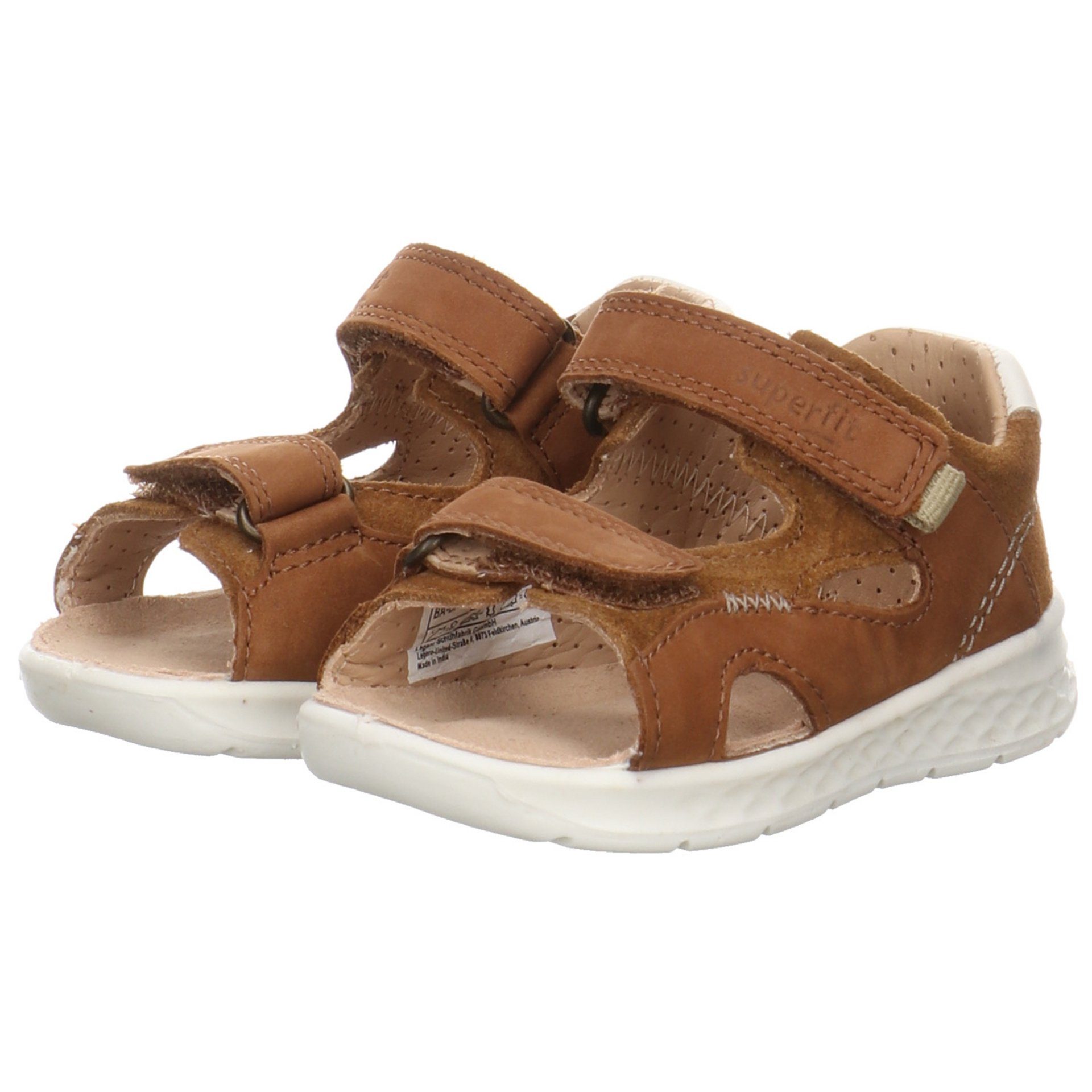 Superfit Jungen Kinderschuhe Sandalen Schuhe Sandale BRAUN/BEIGE Lederkombination Sandale Lagoon