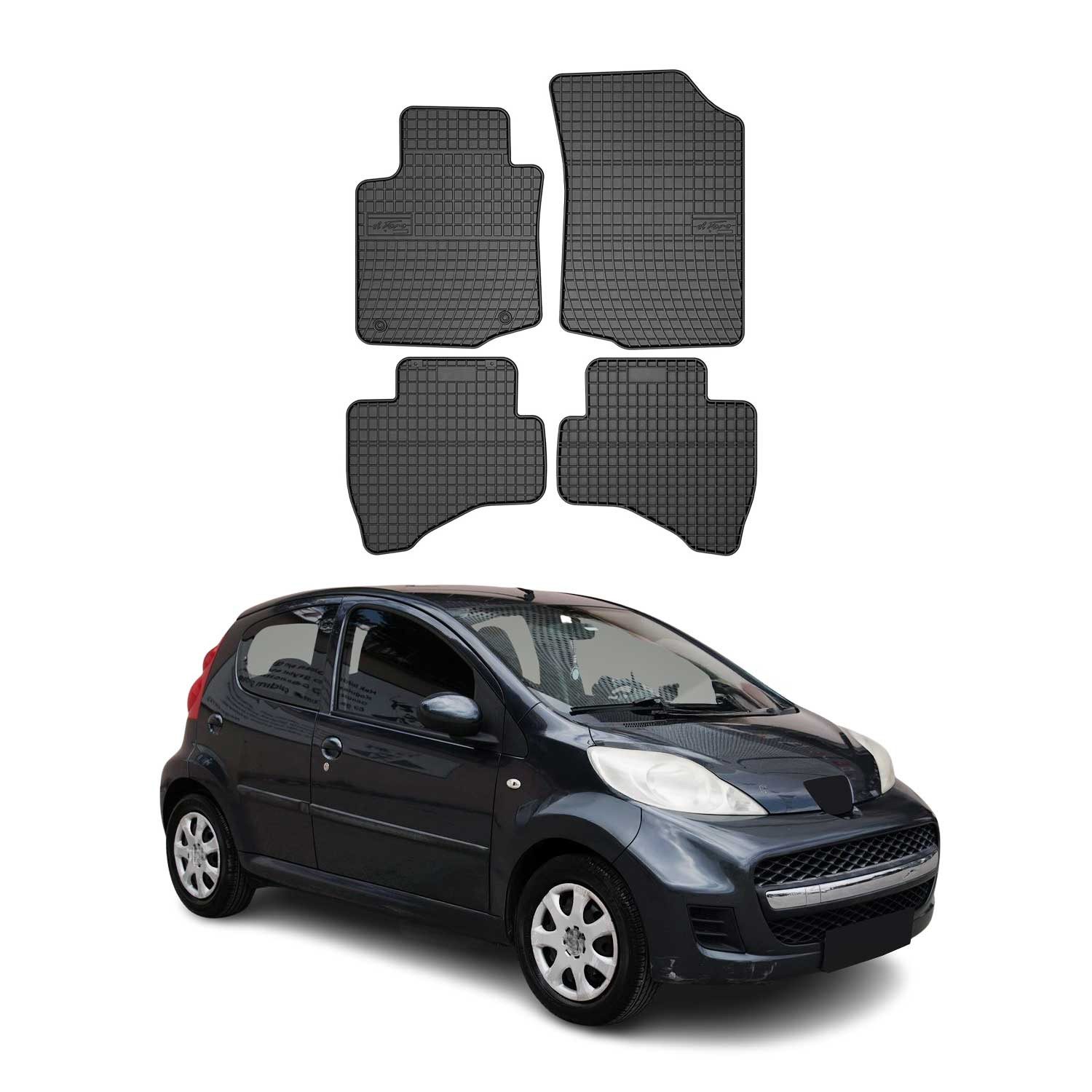 Auto-Fußmatten 2005-2014 Peugeot 107 Fußmatten TPE Schwarz 4 tlg