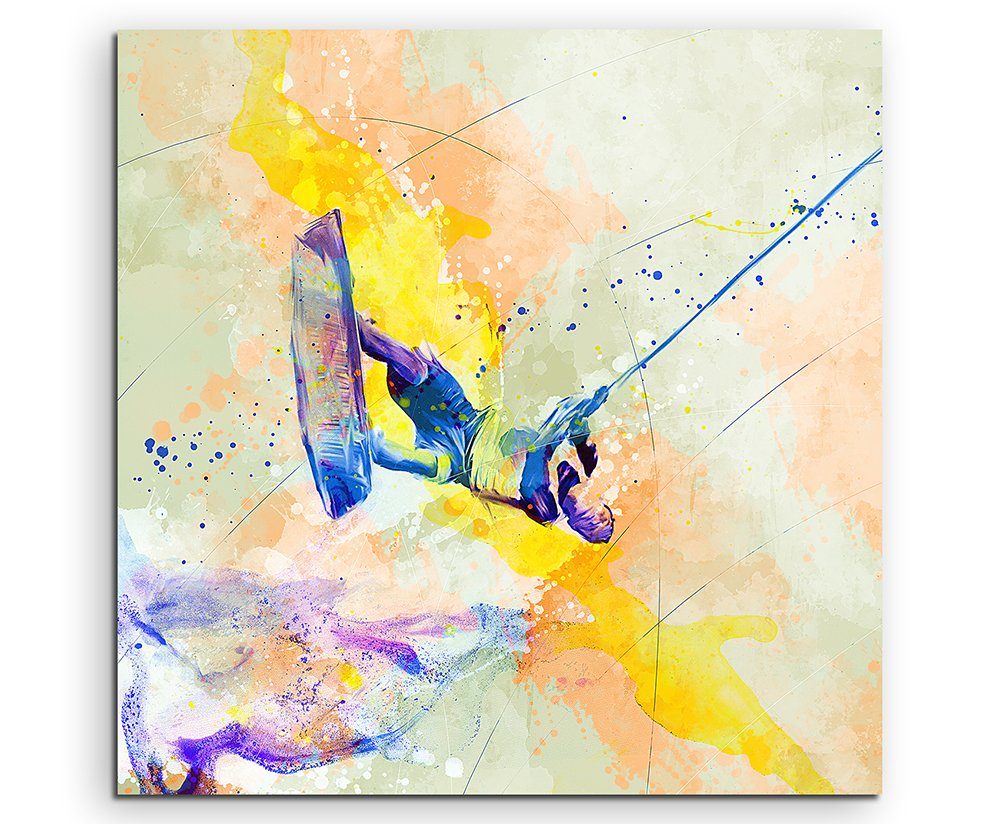 Sinus Art Leinwandbild Wakeboard 60x60cm Aquarell Art Leinwandbild