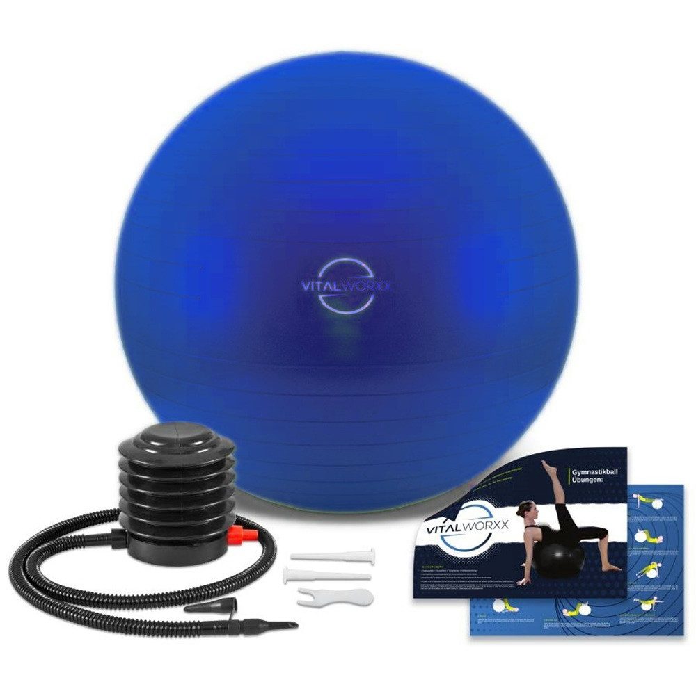 VITALWORXX Gymnastikball VITALWORXX Gymnastikball für Schwangere, extrem stabil, mit Pumpe, Hohe Materialstärke, Anti-Burst-System