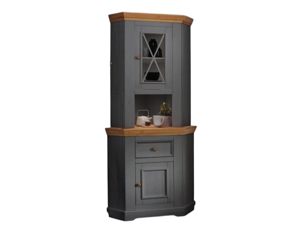 Main Möbel Buffet Eckbuffet "Zürich II" Kiefer massiv grau WZ-0133