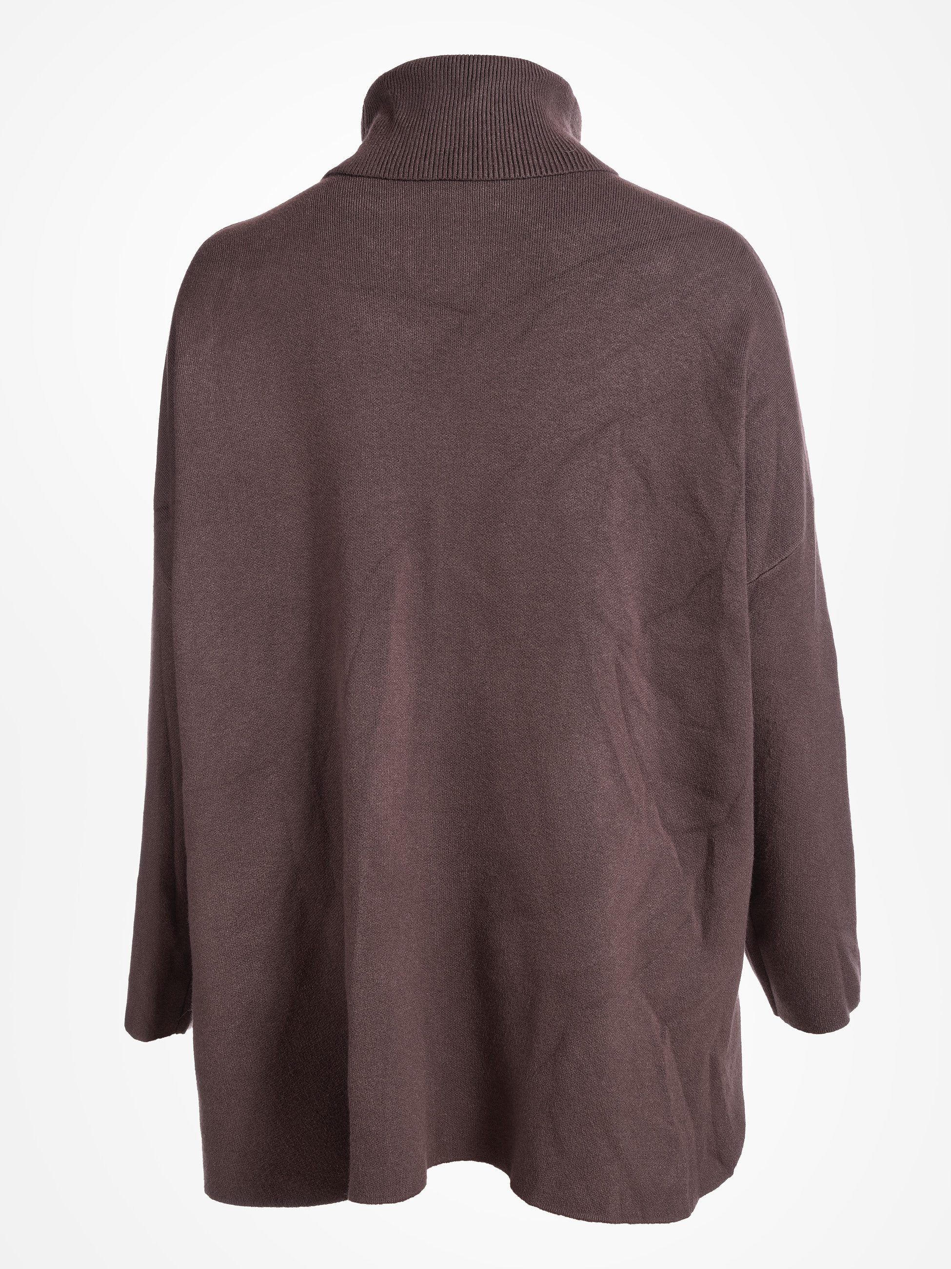 PEKIVESSA Longpullover Stricktunika mit Rollkragen Zwei aufgesetzte Taschen