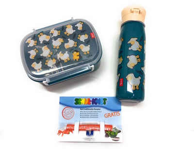 Steinnacher Bärbel Kindergeschirr-Set Geschirrset für Kinder Lunchbox Trinkflasche und Knete (3-tlg), Edelstahl