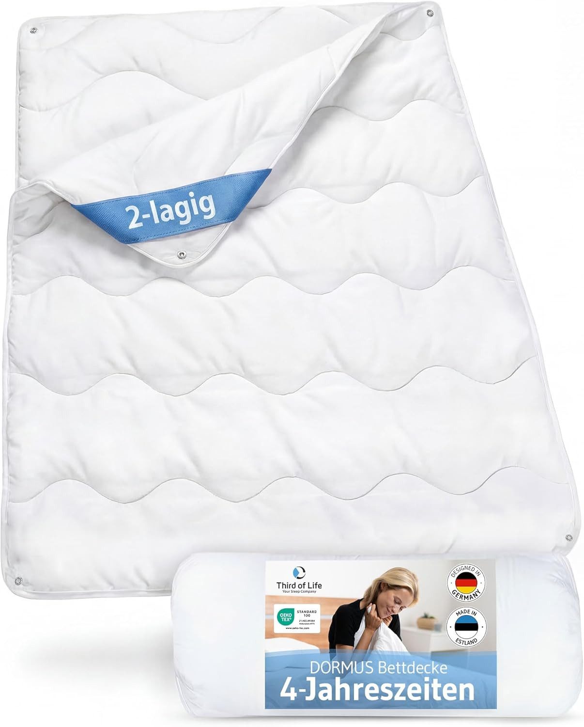 Third of Life Microfaserbettdecke DORMUS, Qualität aus Europa, Füllung: Microfaser, Bezug: Microfaser, Atmungsaktiv, Hypoallergen, Made in Europe