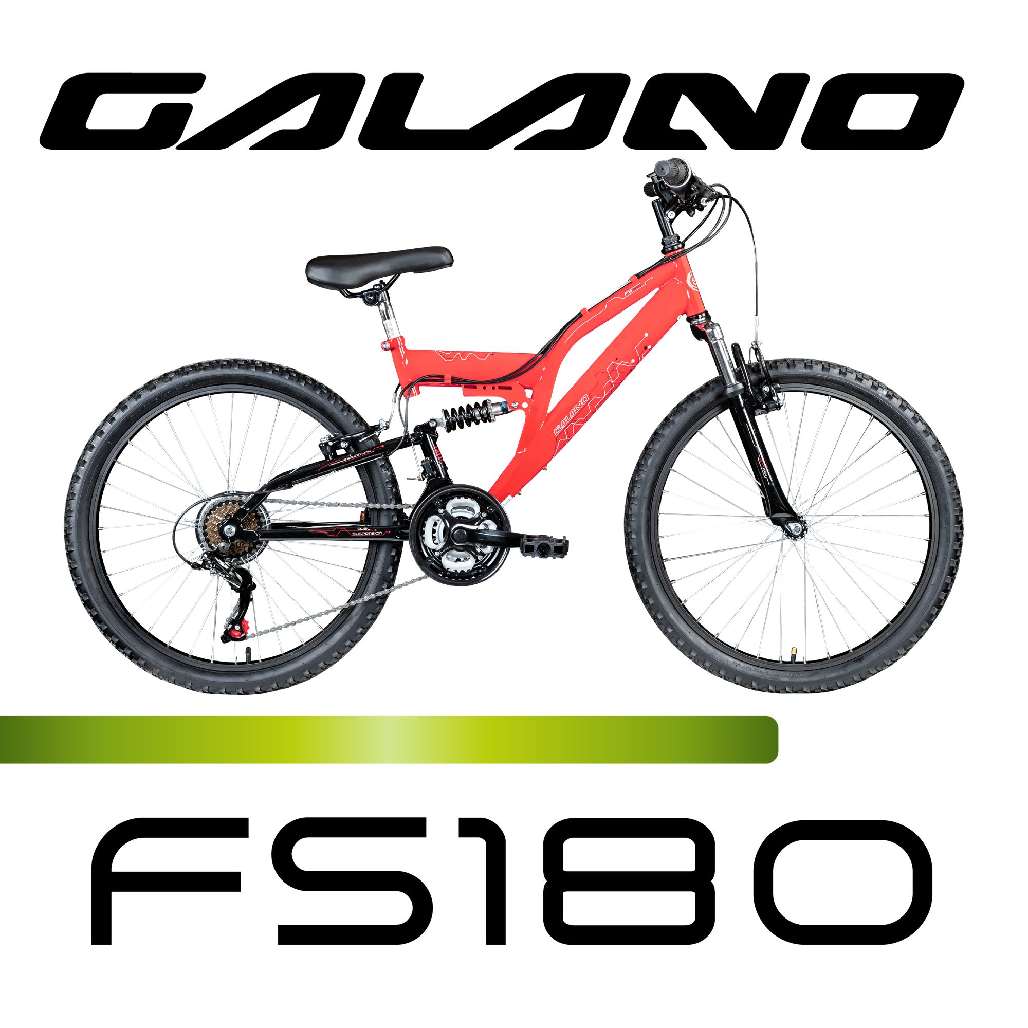 Galano Mountainbike FS180, 18 Gang, Kettenschaltung, Jugendfahrrad ab 8 130-145 cm MTB Fully Fahrrad Mädchen Jungen