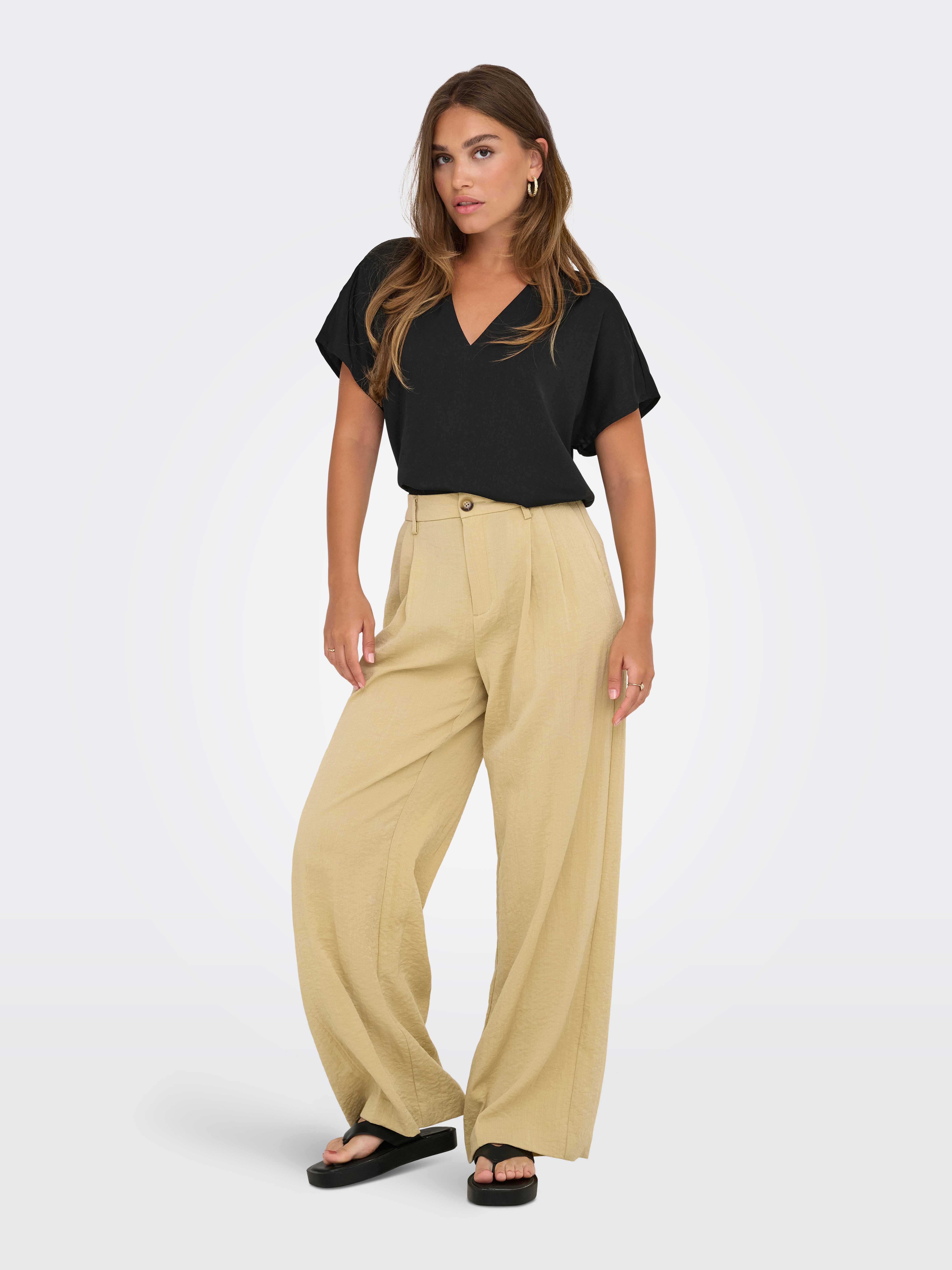 ONLY V-Shirt ONLLUCY LIFE SS V-NECK TOP WVN
