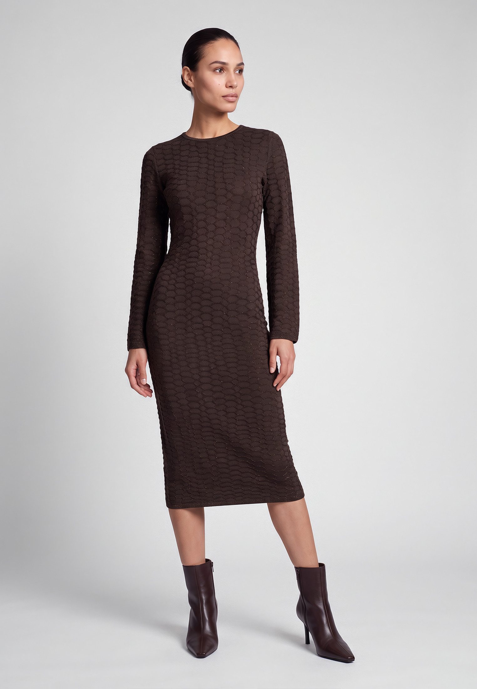 MARC AUREL Strickkleid aus sparkling Kroko-Jacquard