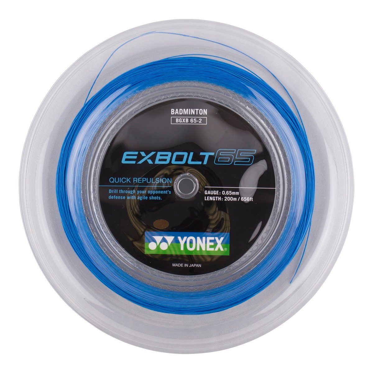 Yonex Badmintonsaite Exbolt 65 (Kontrolle) blau 200m Rolle, Saitendicke: 0.65