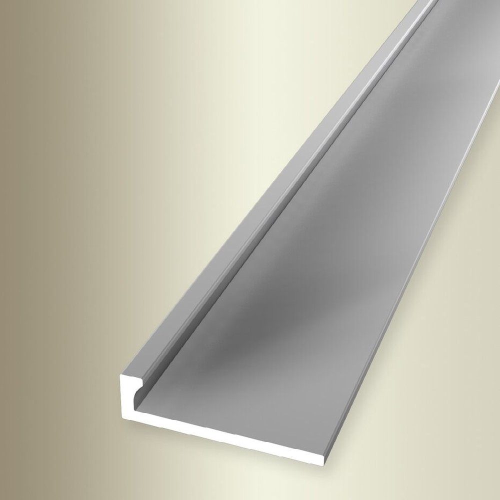 PROVISTON | Afsluitprofiel | Breedte: 21 mm | Hoogte: 2 mm | Lengte: 2500 mm | Aluminium natuur | Buigbaar profiel | Open gestanst