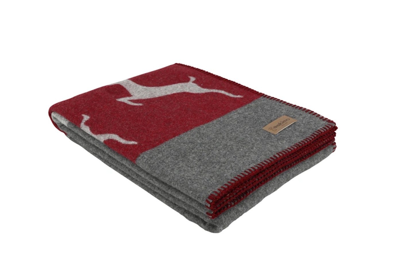 Plaid Wollplaid Sedrun Alpenchic Hirsch, Eskimo, 140 x 180 cm, Hergestellt in der Schweiz