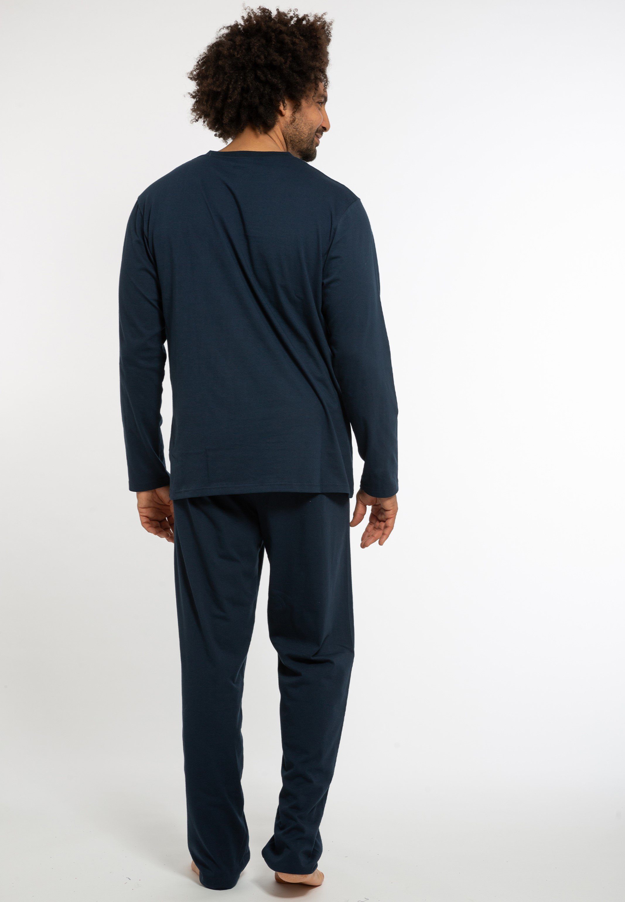 Ammann Pyjama - Langarm tlg) Aus - Baumwolle (Set, Baumwolle 2 Cotton Organic Bio Dunkelblau Schlafanzug 100