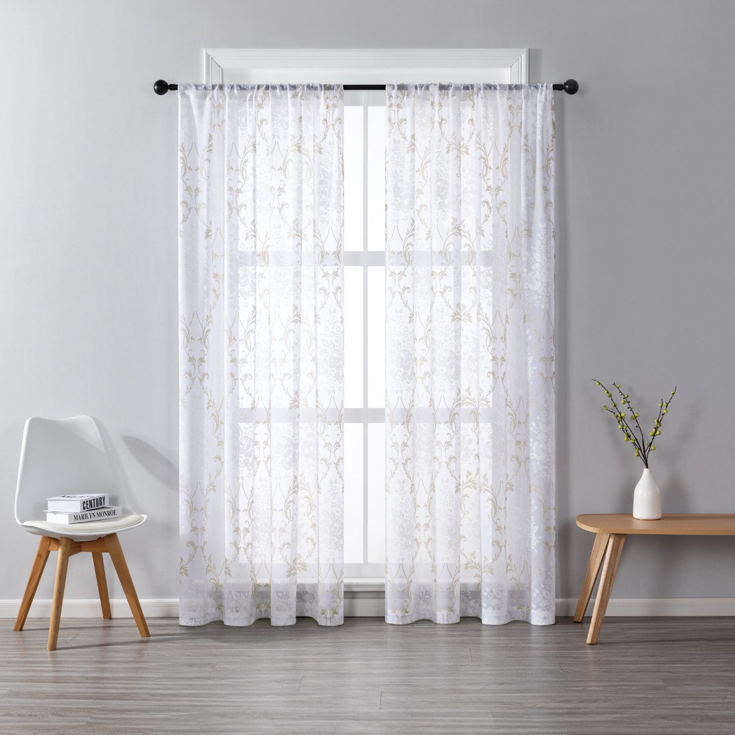 BYSURE Gardine NF12WH00129, Stangendurchzug (2 St), günstig online kaufen